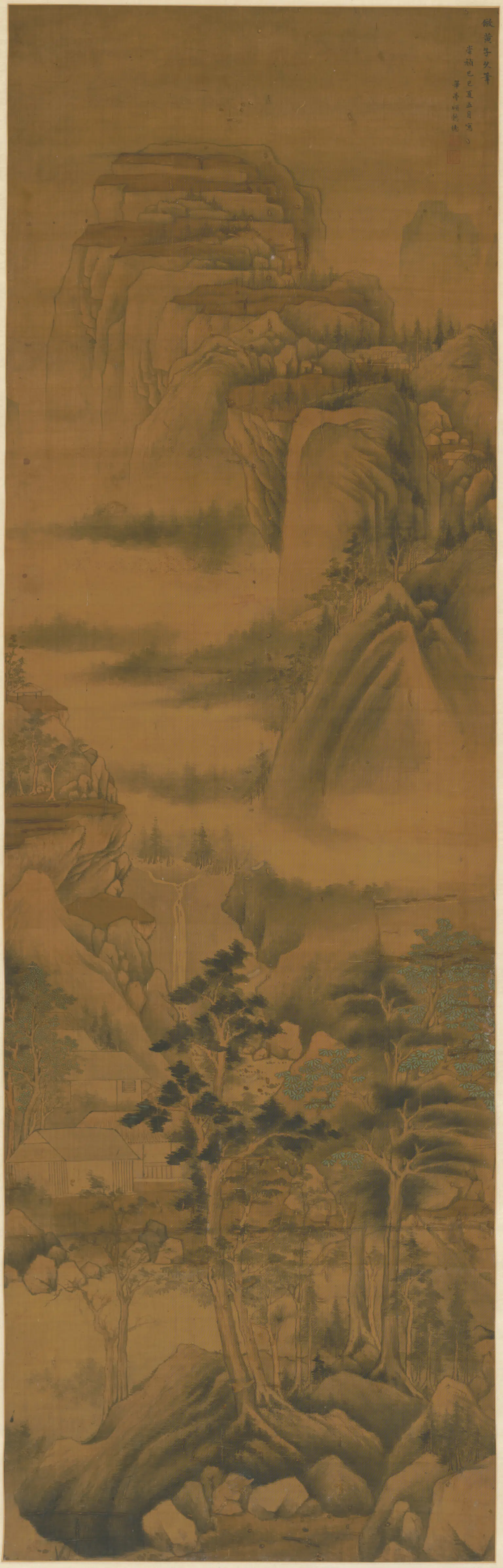 明朝【顾懿德】《仿子久山水图轴》