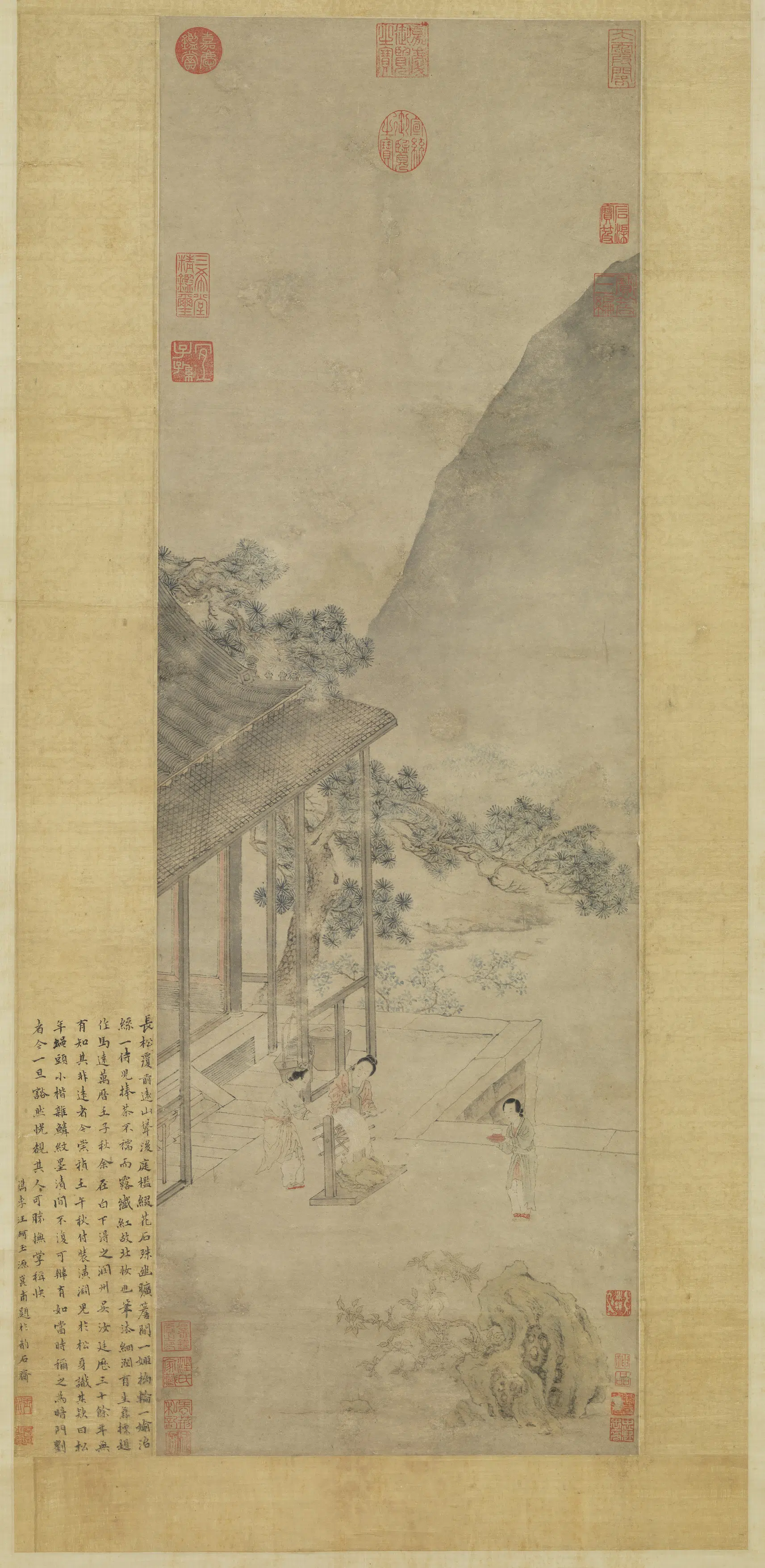 南宋【刘松年】《丝纶图轴》