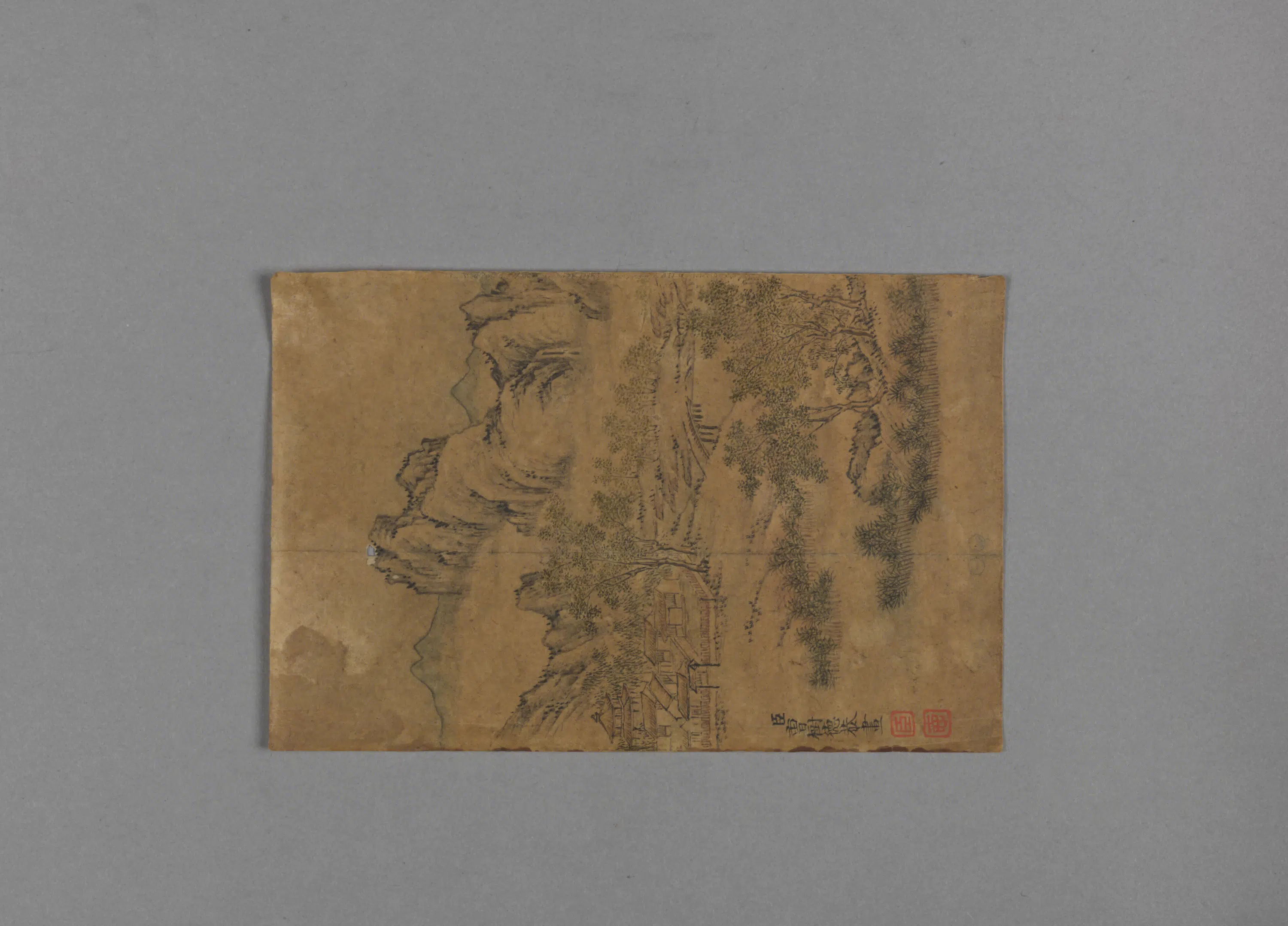 清代【袁瑛】《董邦达等五家山水册-山水页》