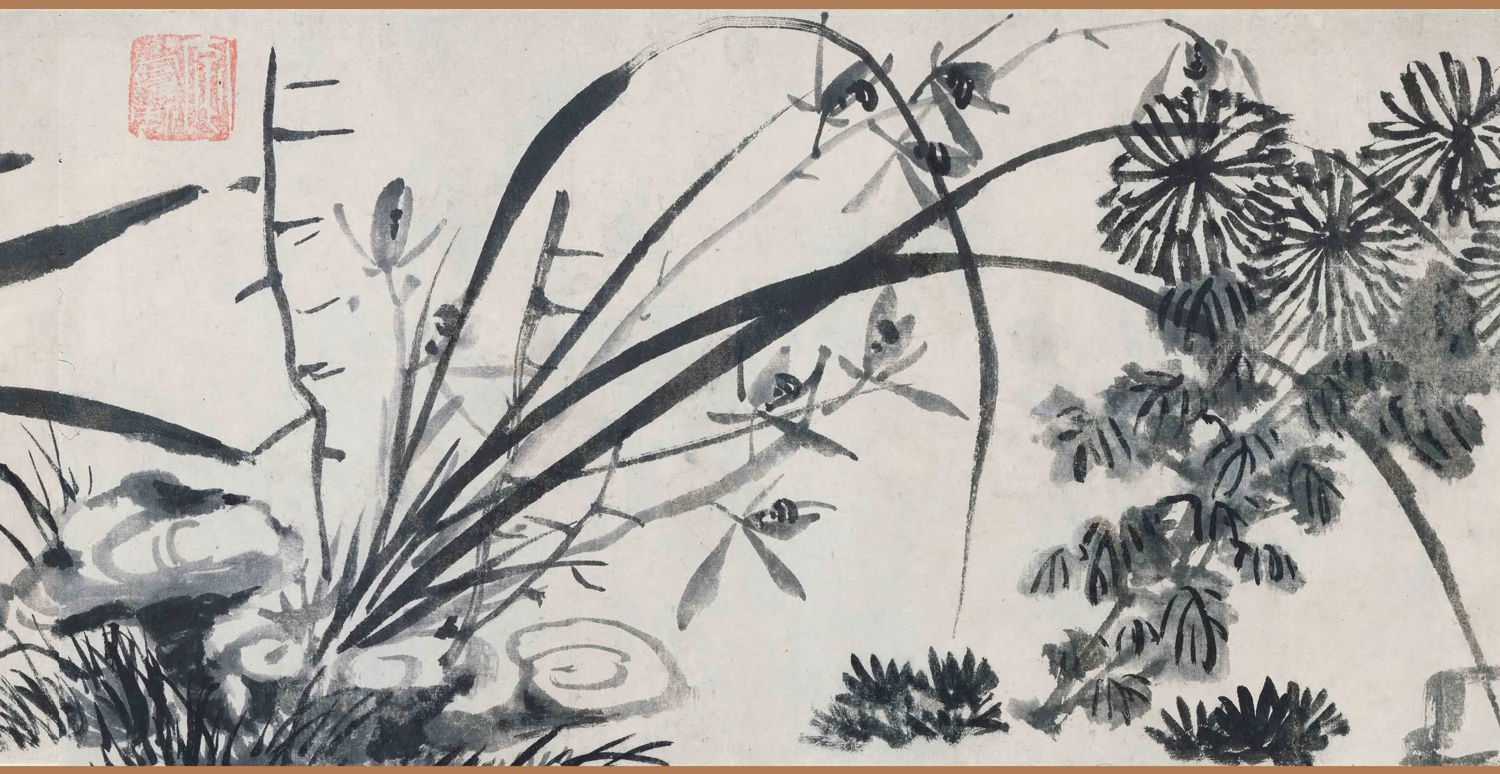 清代【王铎】《兰竹卷》 第2张