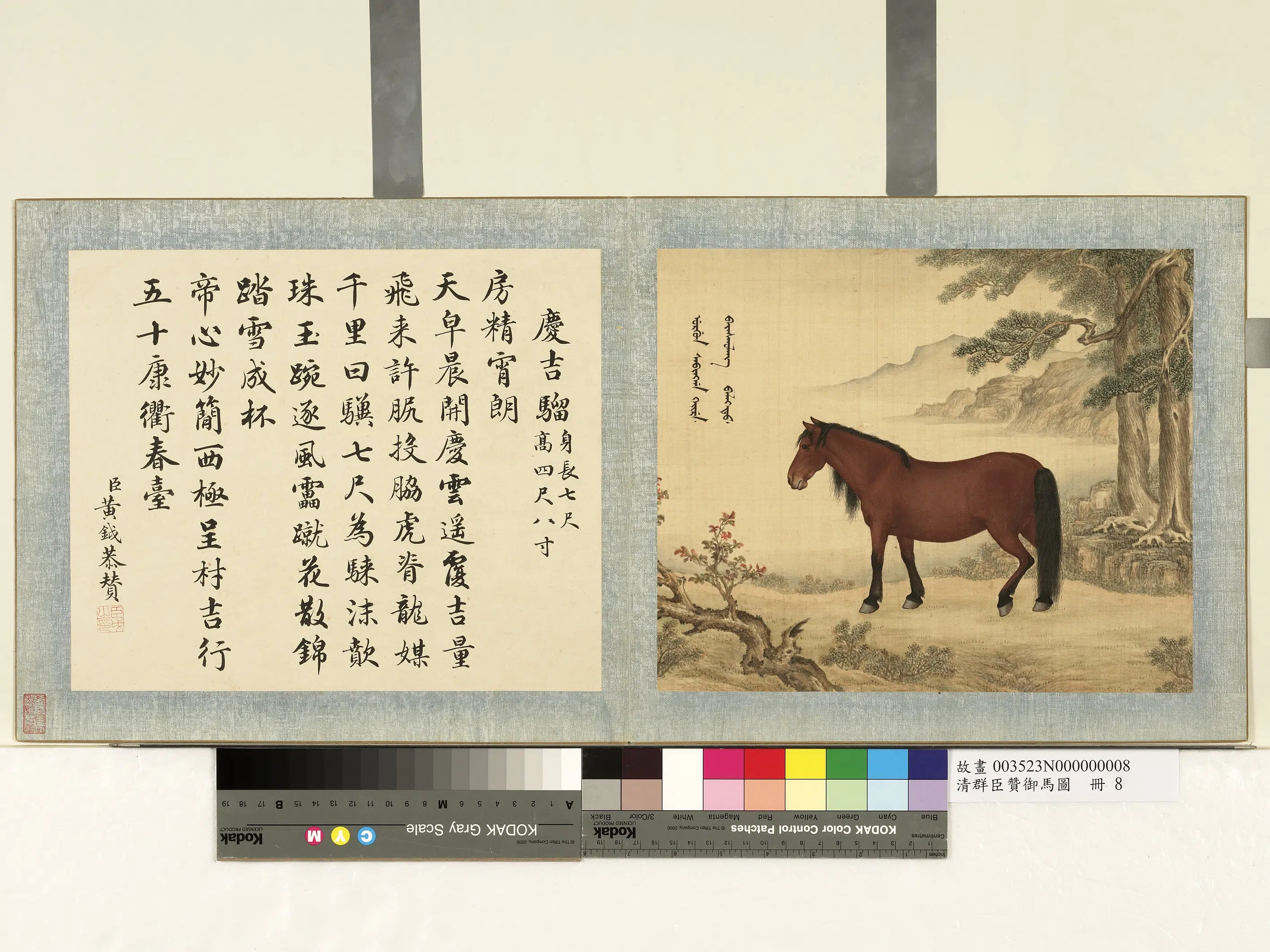 《群臣赞御马图册-清人庆吉骝》