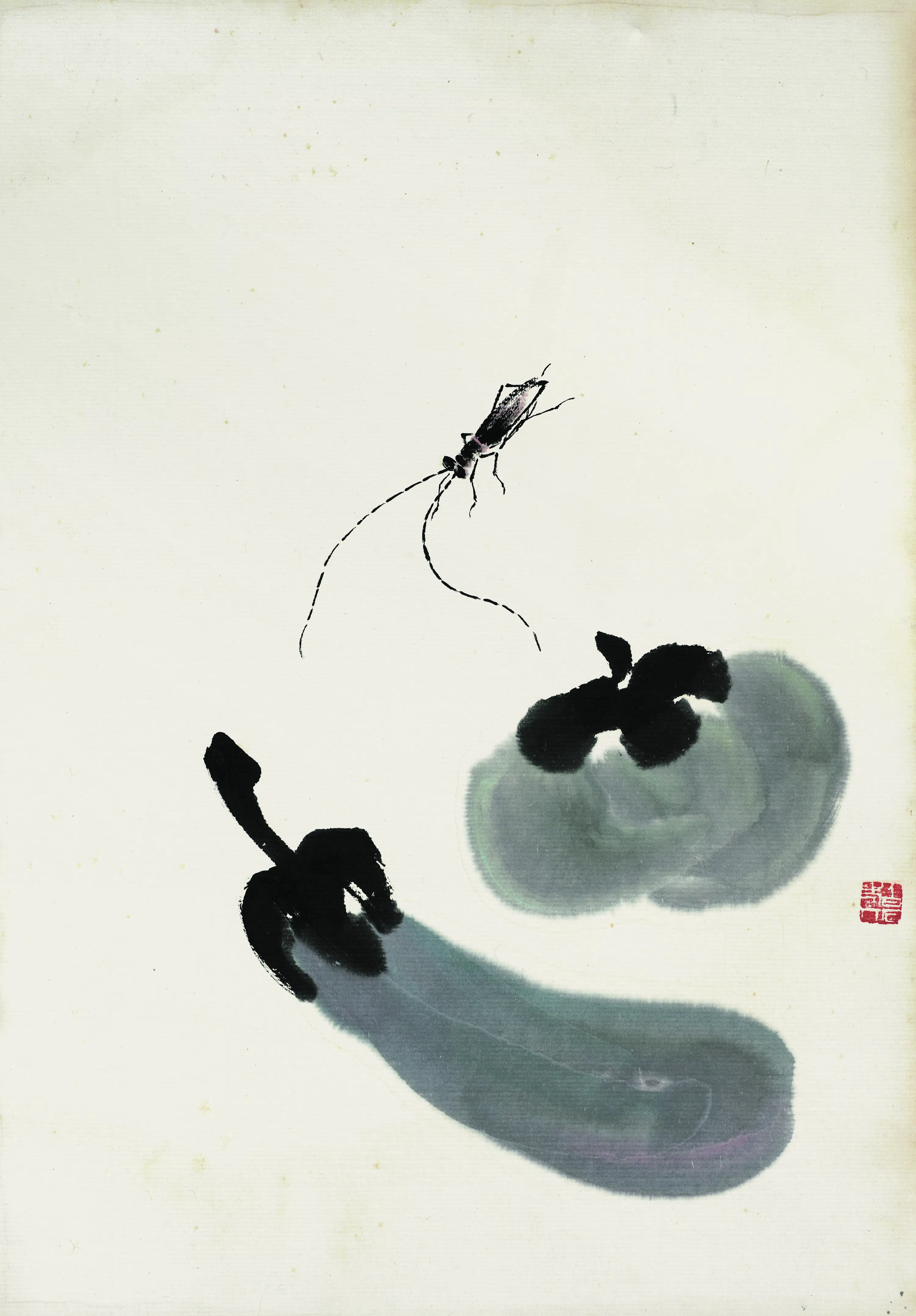 近现代【齐白石】《花卉虫草图册83开》 第73张 近现代【齐白石】《花卉虫草图册83开》 第73张