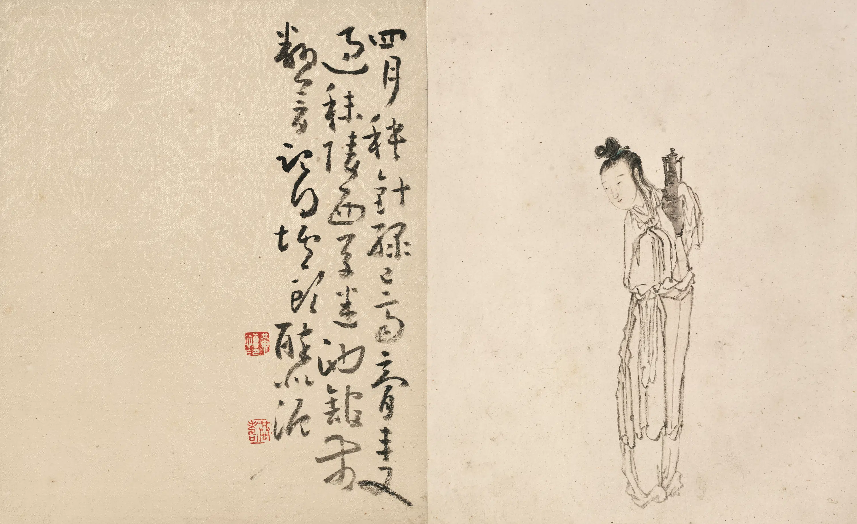 清代【黄慎】《美人图册》 第2张