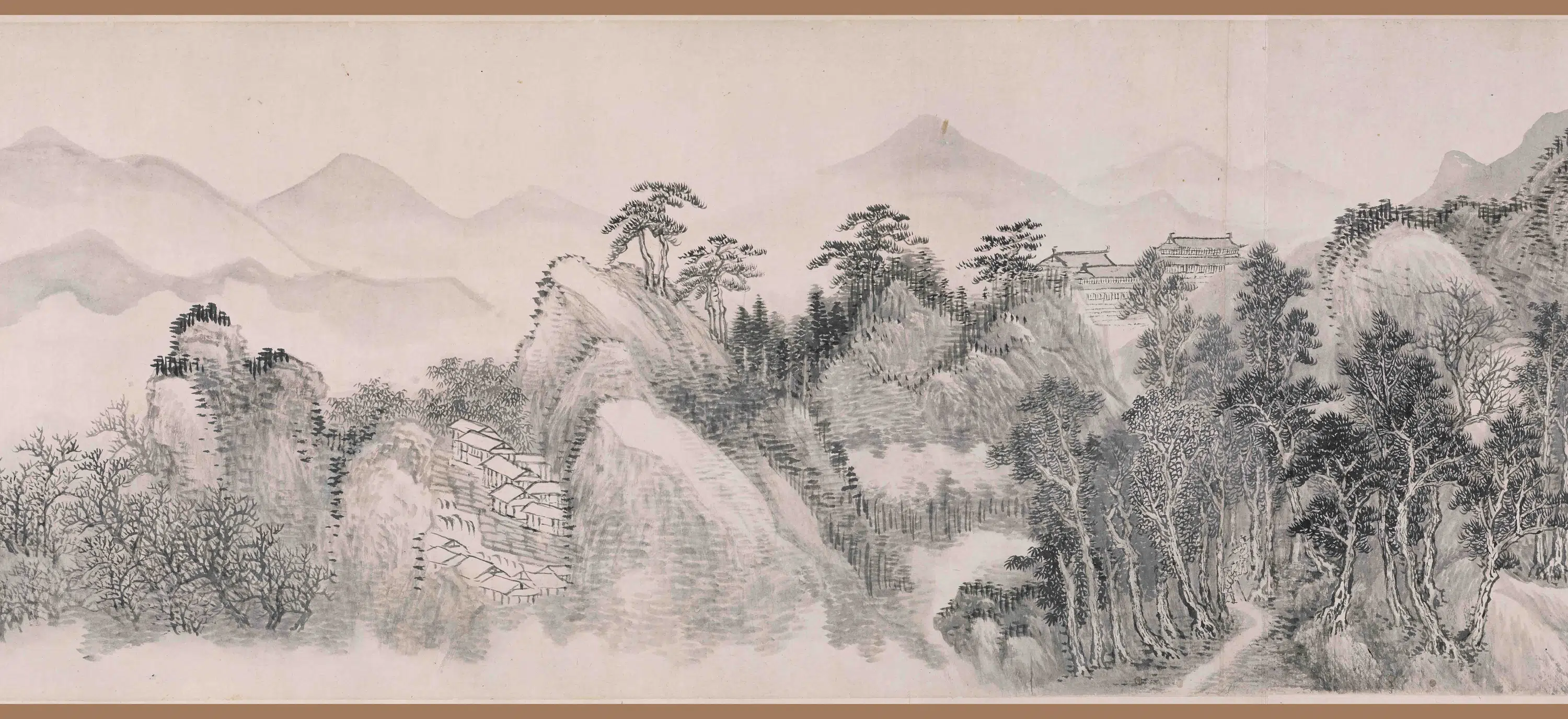 清代【王翚】《仿江贯道溪山深秀图卷》 第2张 清代【王翚】《仿江贯道溪山深秀图卷》 第2张