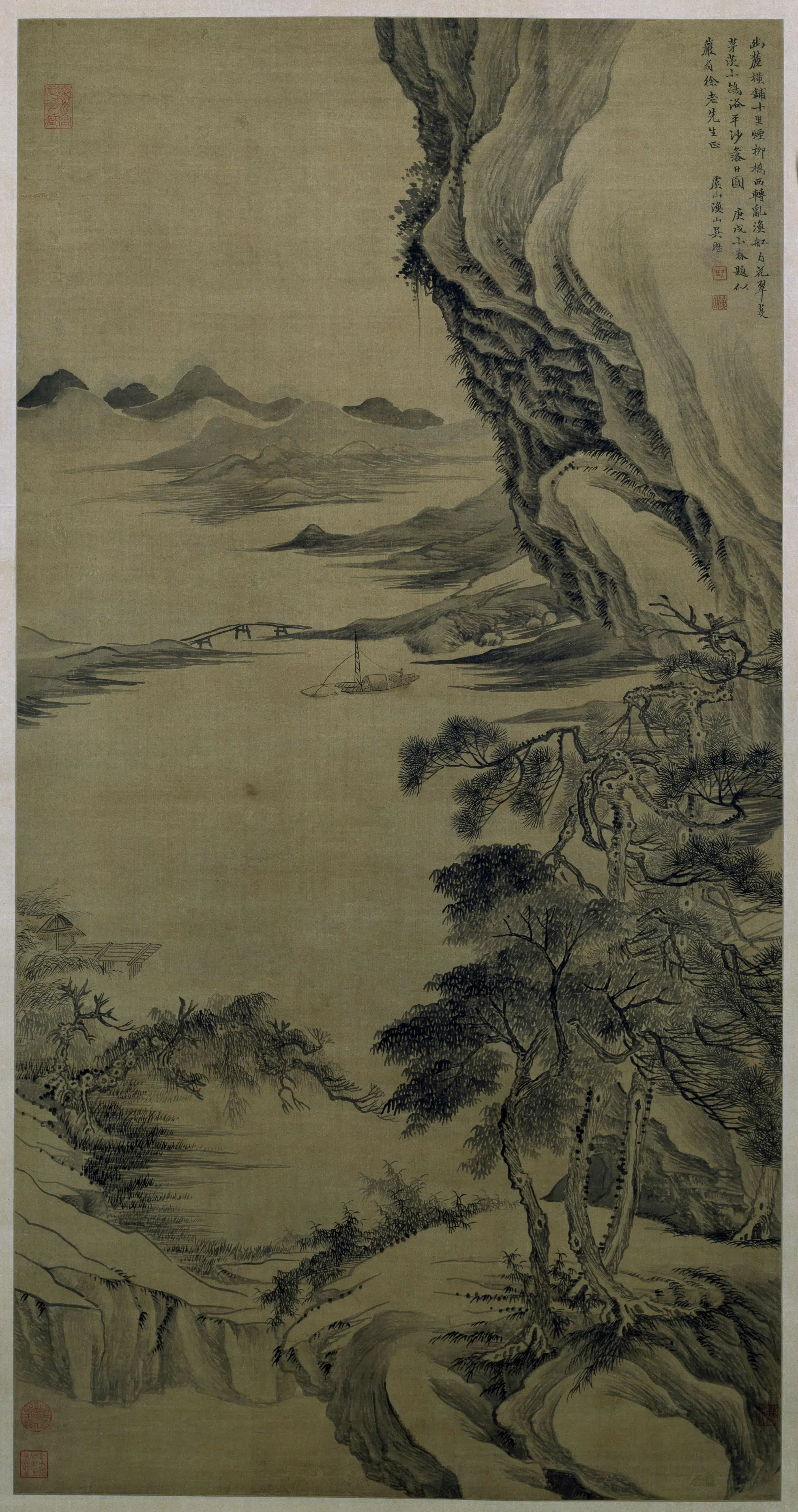 清代【吴历】《幽麓渔舟图轴》