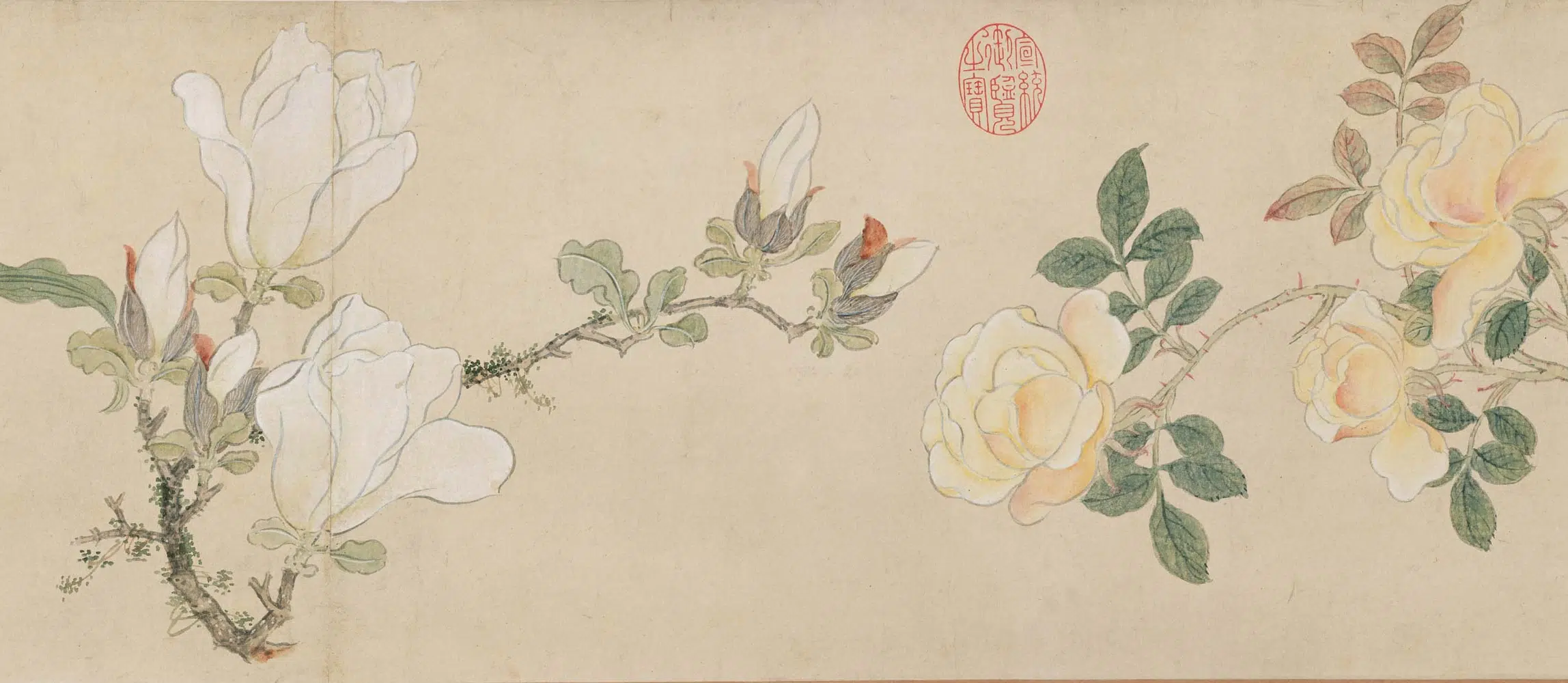 明朝【孙克弘】《设色花卉卷》 第7张 明朝【孙克弘】《设色花卉卷》 第7张