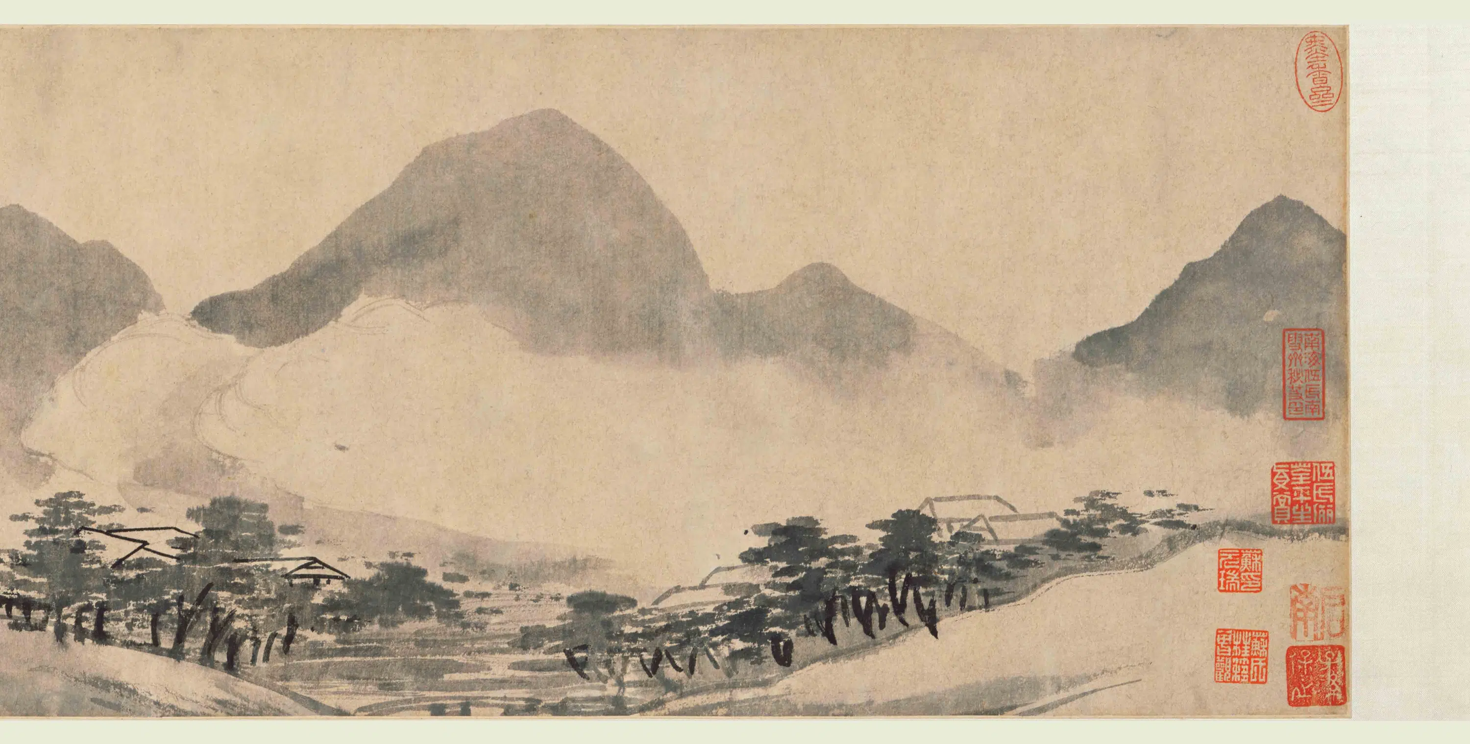 明朝【沈周】《仿小米云山图卷》 第4张 明朝【沈周】《仿小米云山图卷》 第4张