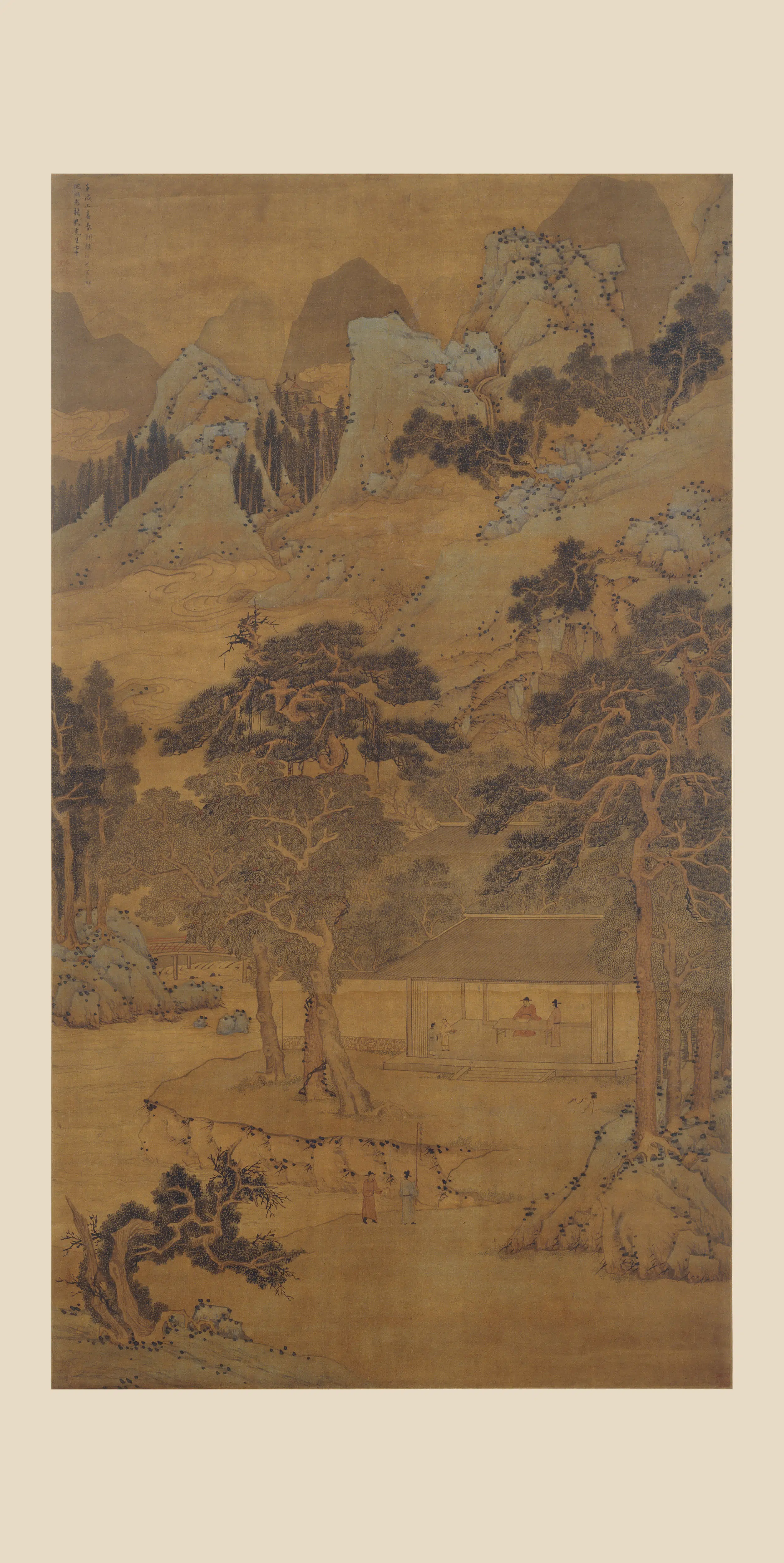 明朝【陆师道】《乔柯翠林图轴》