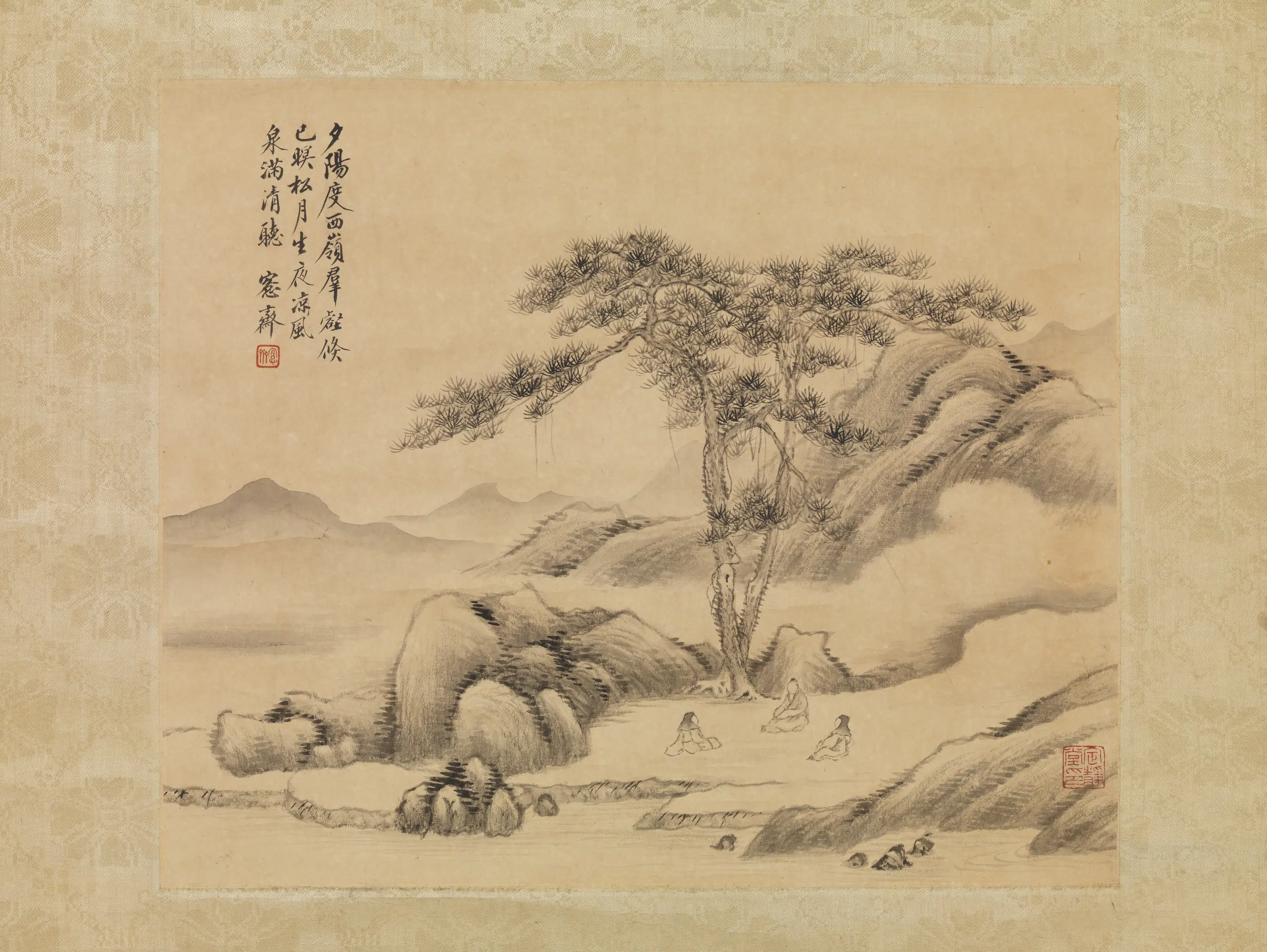 清代【吴大澂（澄）】《山水二帧图轴山水下》