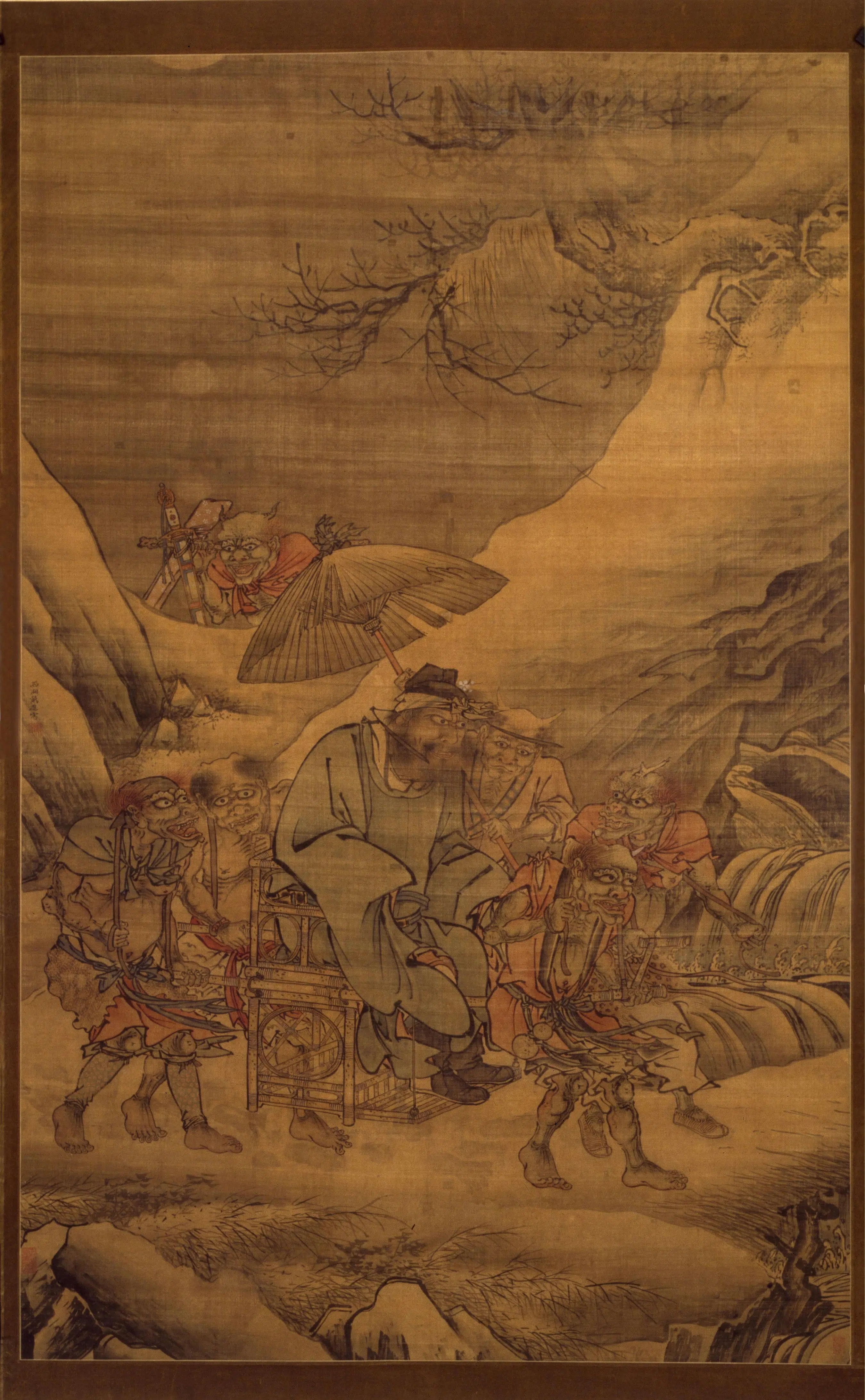明朝【戴进】《钟馗夜游图轴》
