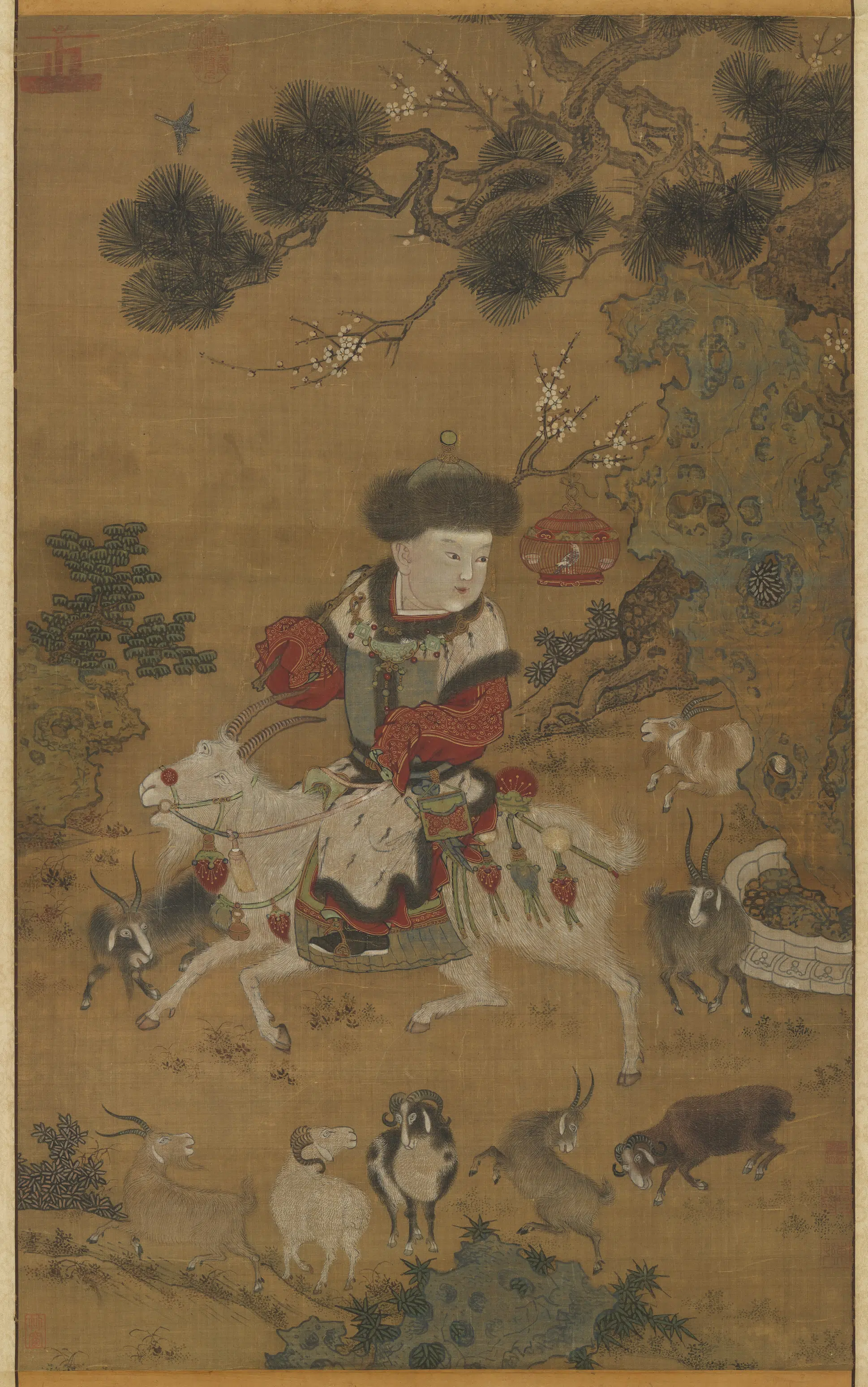 元代《元人戏婴图轴》