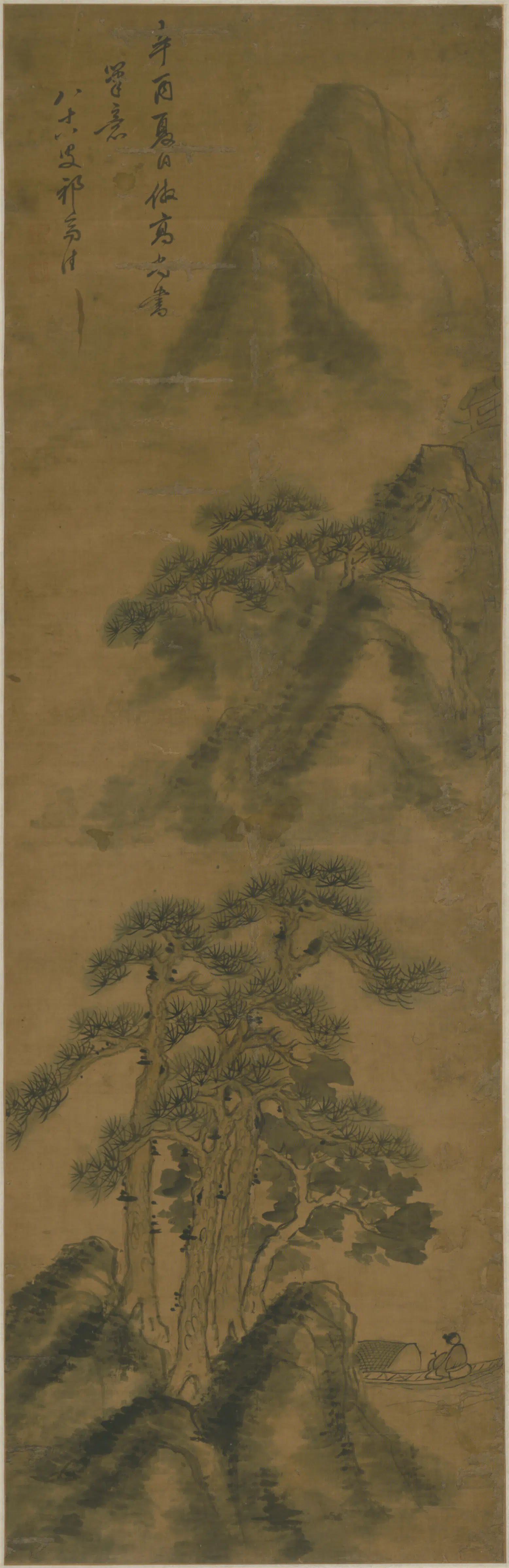 明朝【祁豸佳】《山水图轴》 第1张