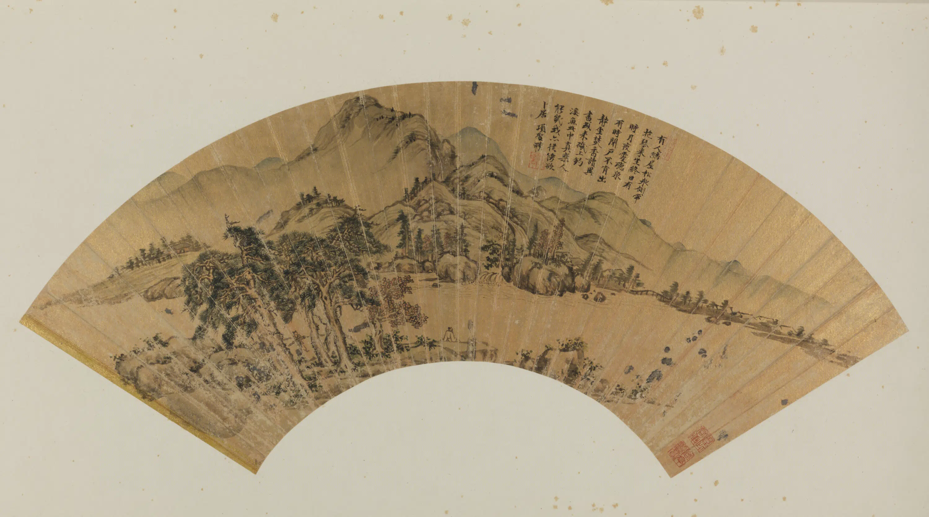 明朝【项圣谟】《山水扇》