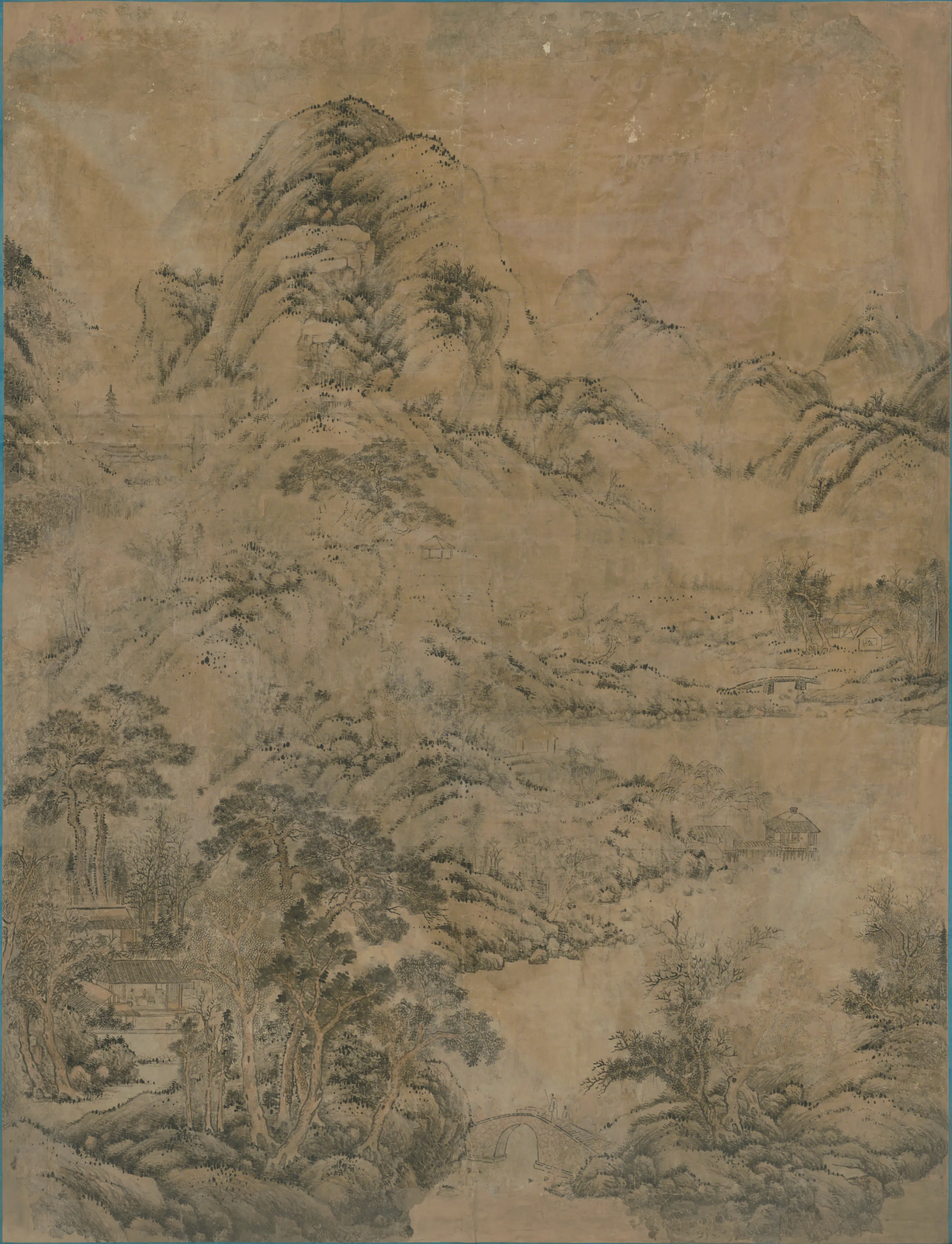 清代【董囗】《秋景山水贴落》