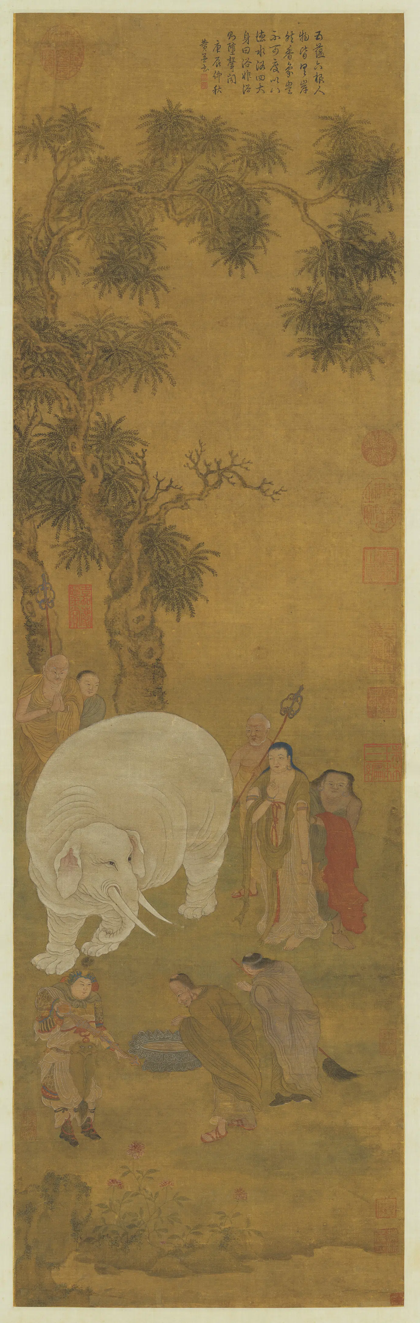 元朝【赵孟頫】《浴象图轴》