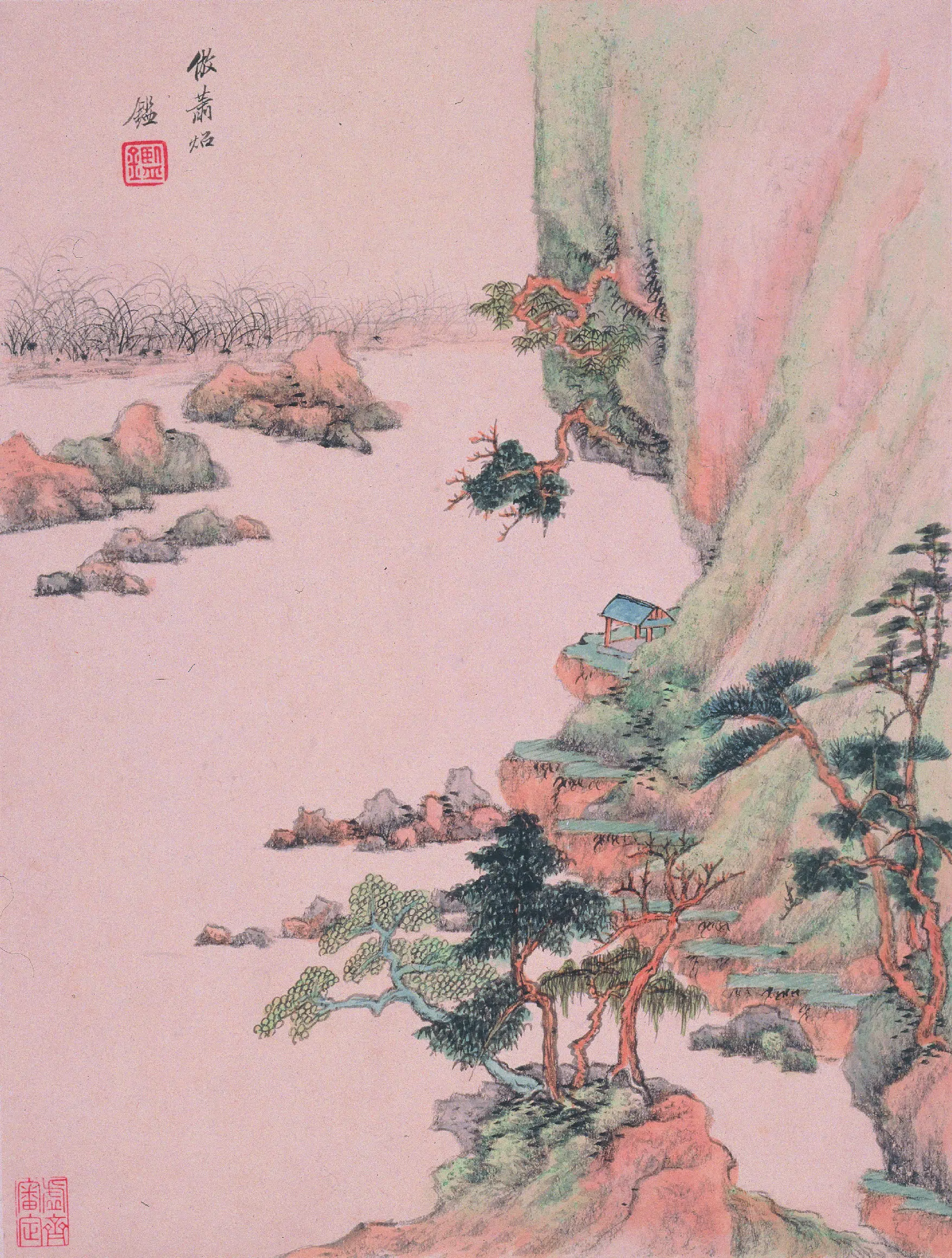 清代【王鉴】《仿古山水册-4》 第9张 清代【王鉴】《仿古山水册-4》 第9张