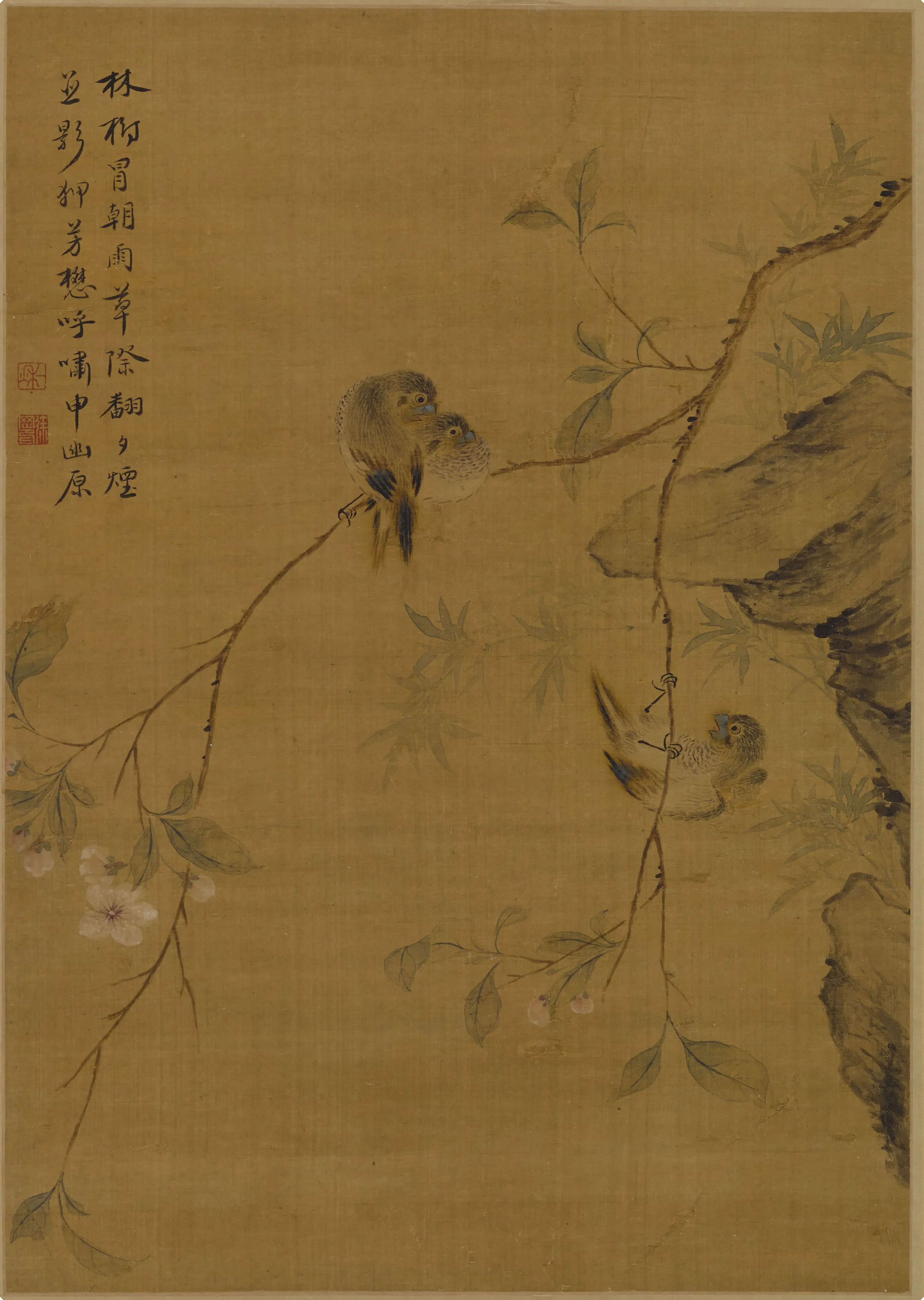 清代【徐冈】《花鸟轴》