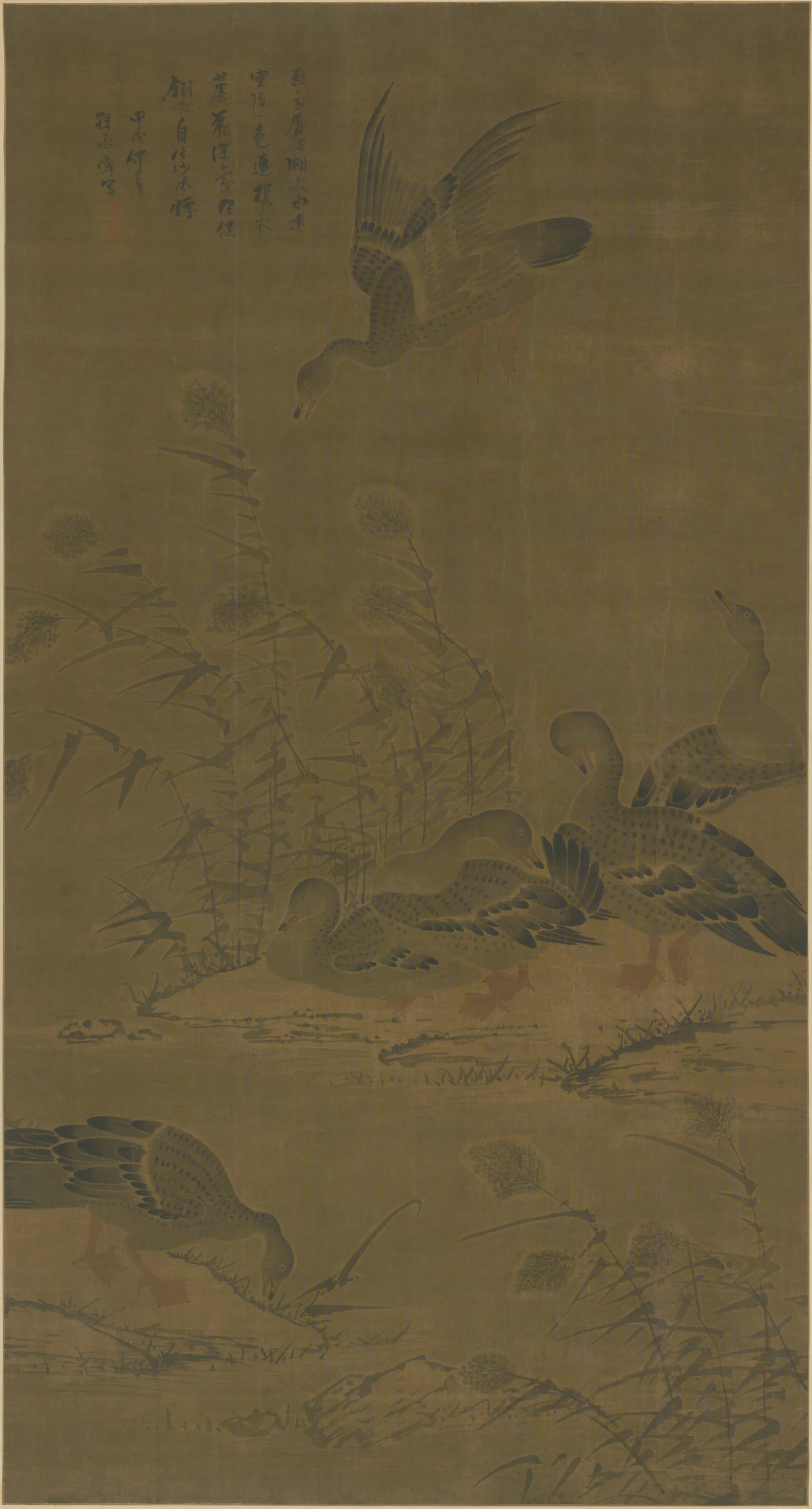 明朝【孙承舜】《芦雁轴》