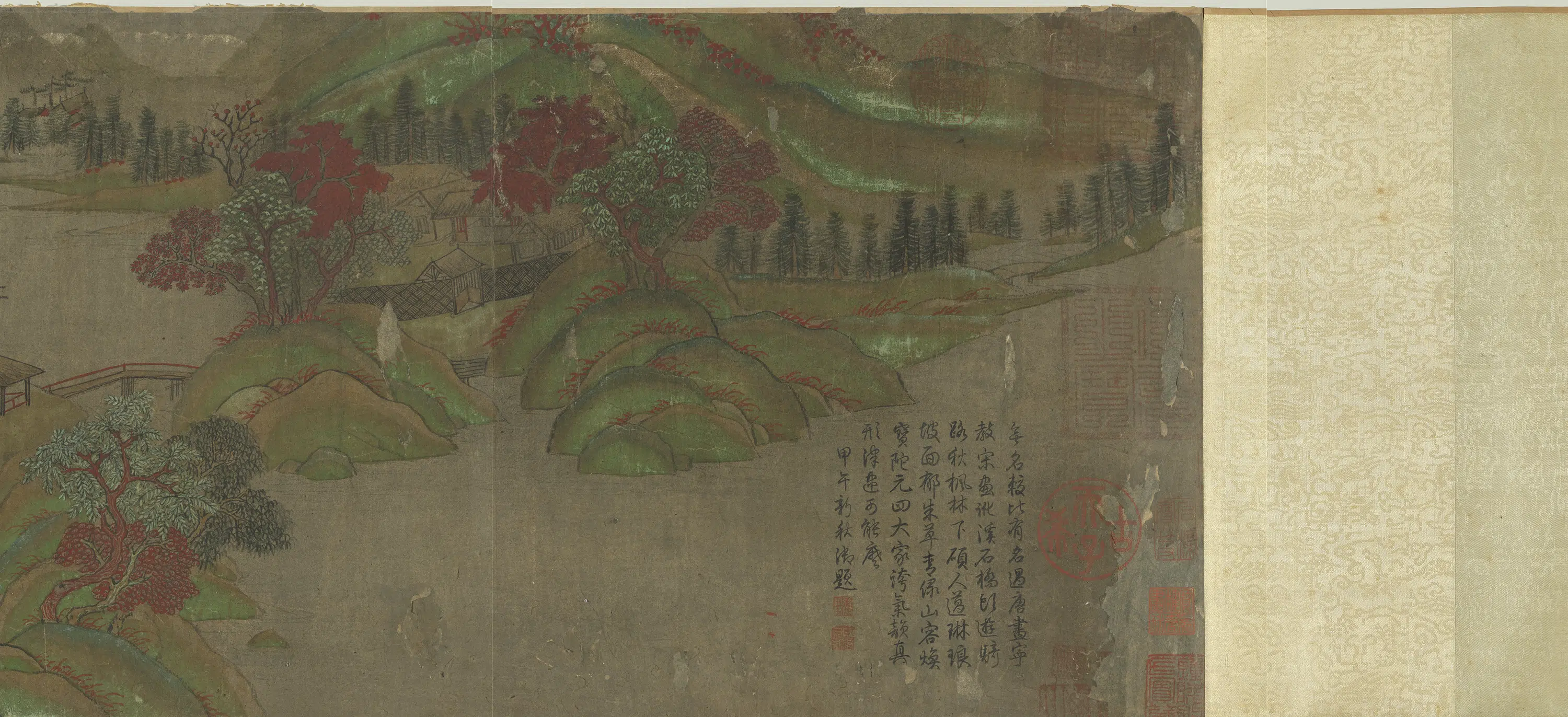 唐朝《唐人秋山红树卷》 第5张