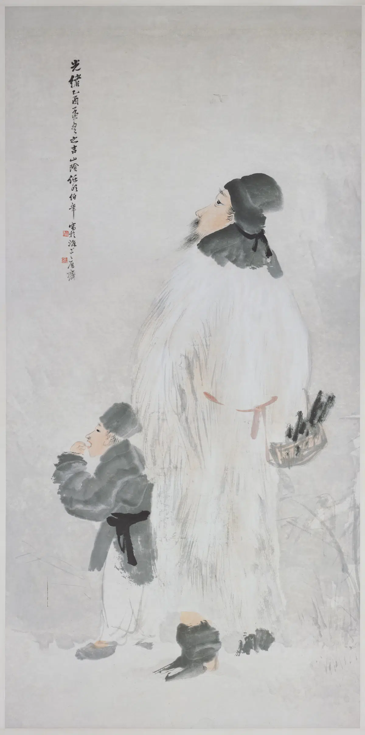清代【任伯年（任颐）】《雪中送炭图轴-1》 第1张
