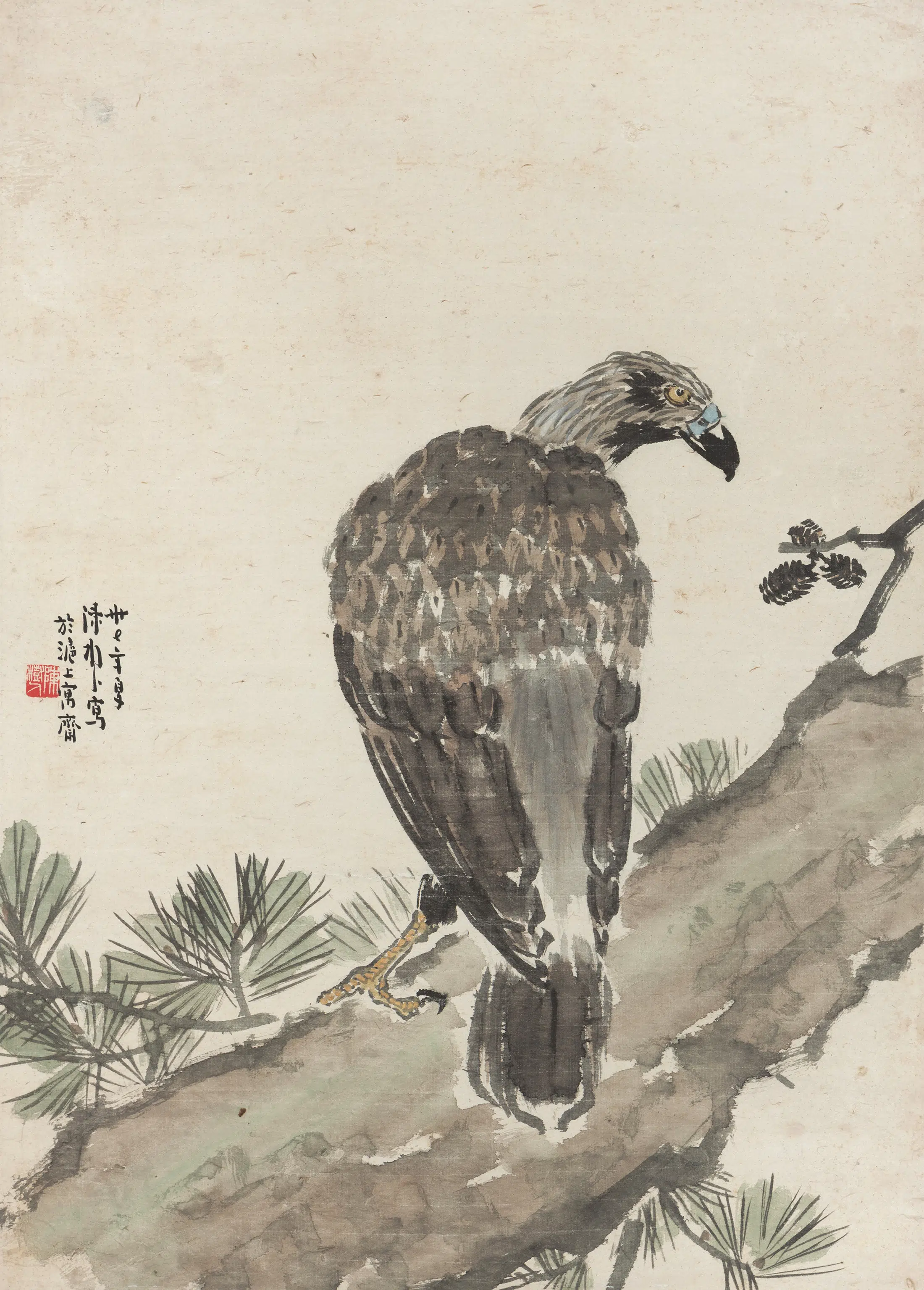 近代【陈树人】《松鹫轴》