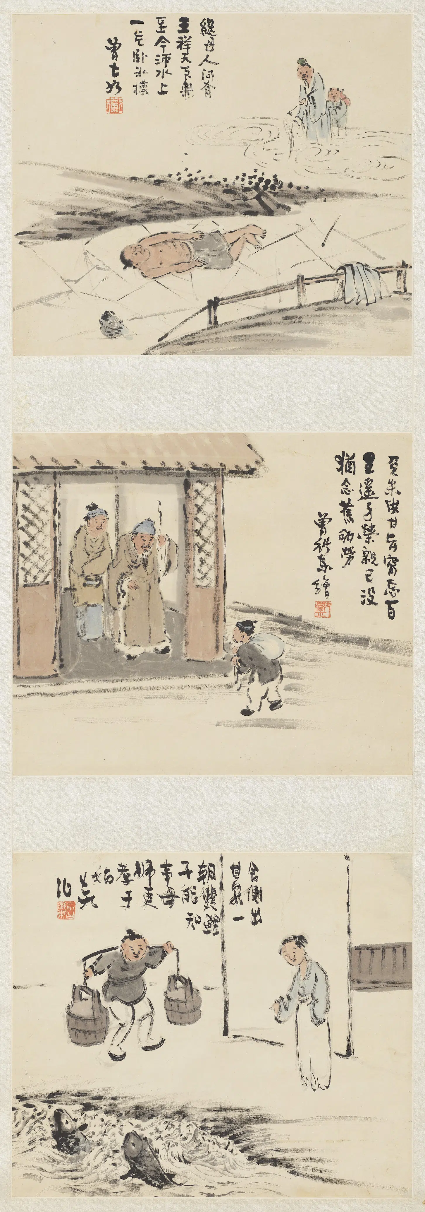 清代【曾衍东】《二十四孝八屏轴》