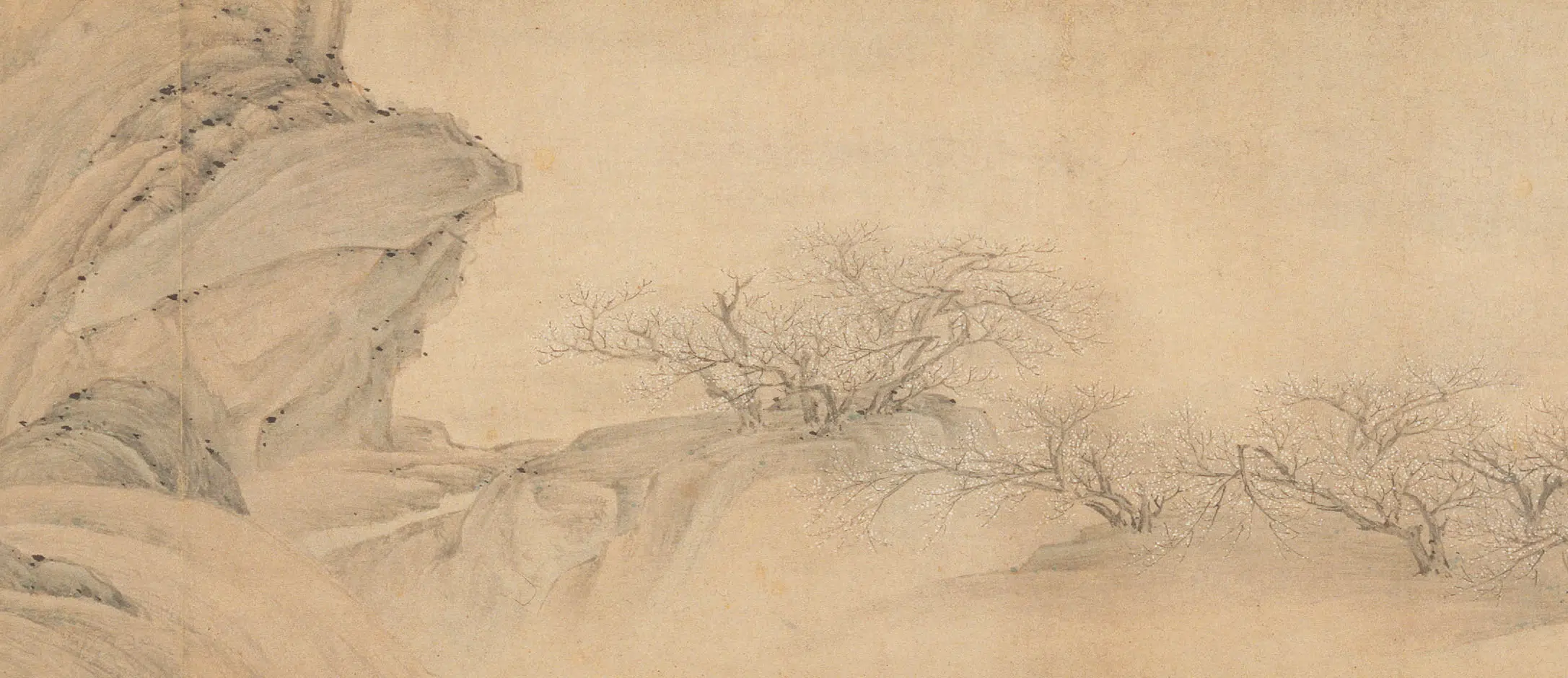 清代【叶欣】《梅花流泉图卷》 第5张