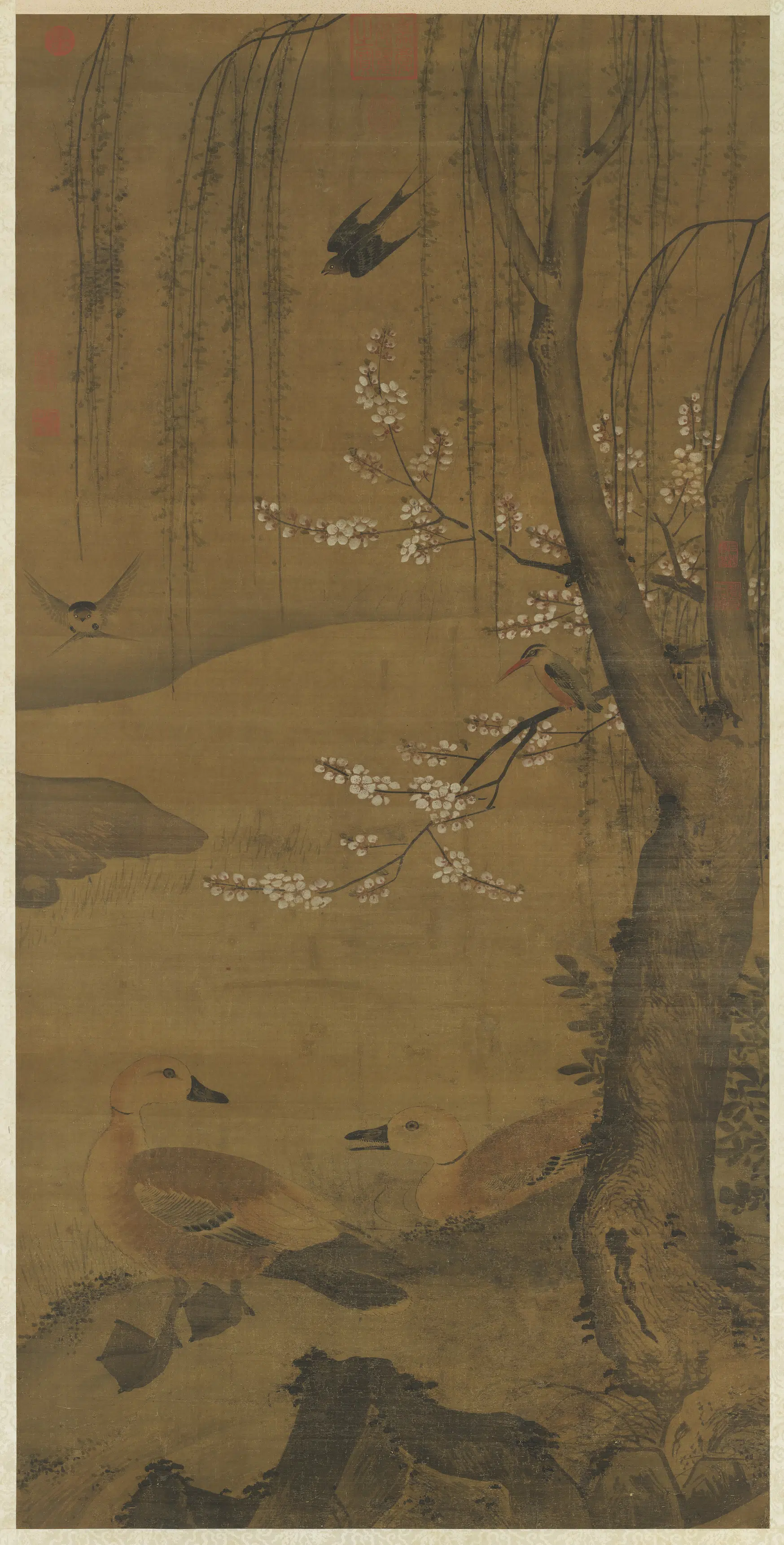 明朝《明人画花鸟图轴》 第1张
