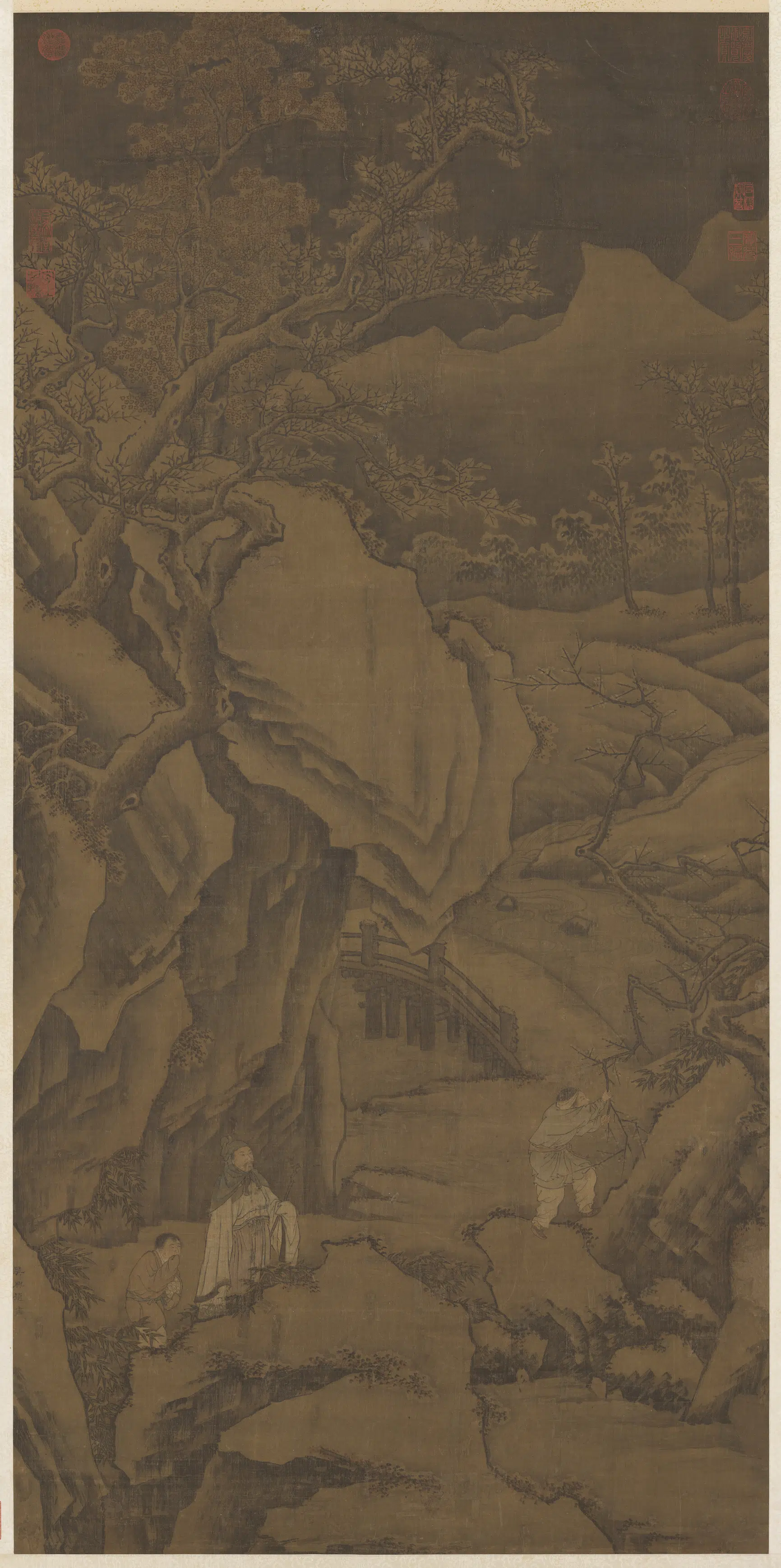 元朝【赵雍】《画小春熙景图轴》