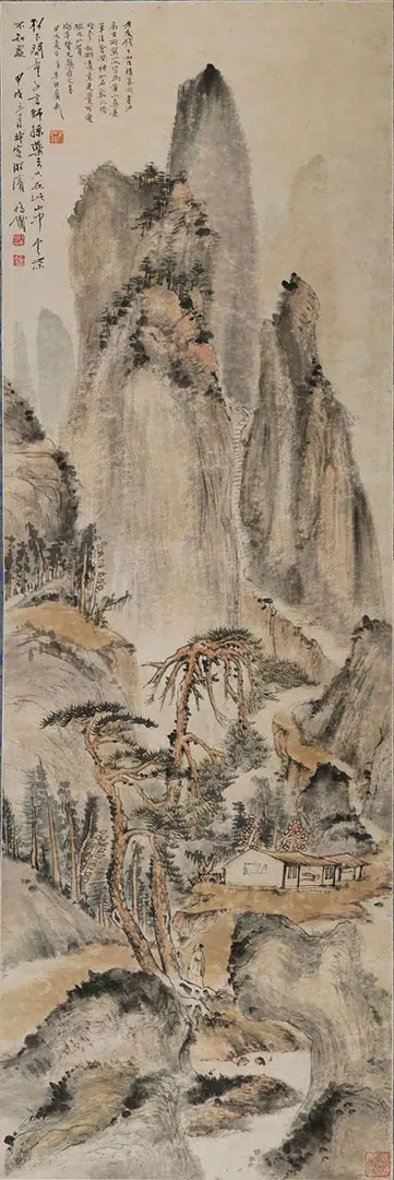 近现代【钱瘦铁】《山水轴》