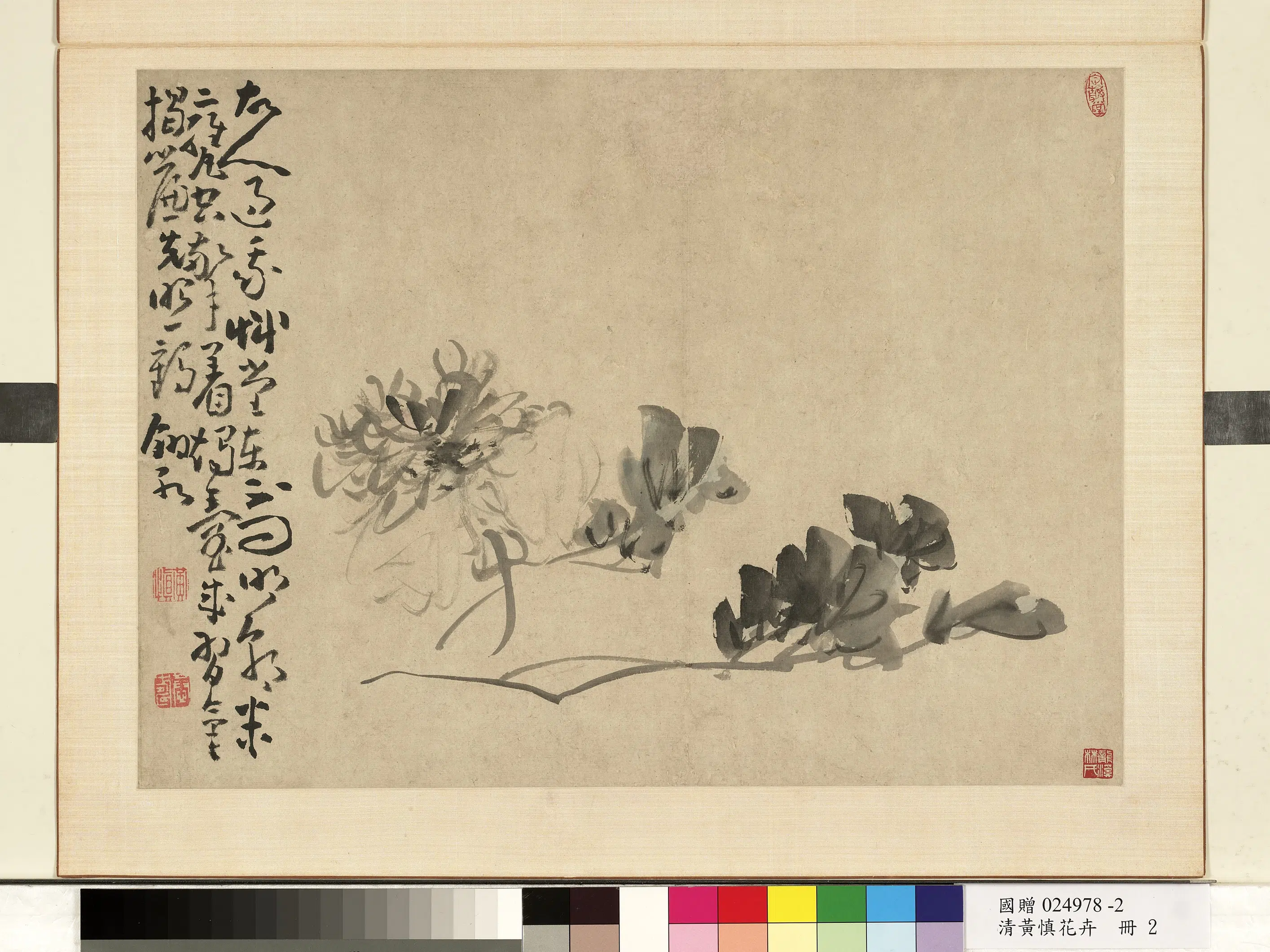 清代【黄慎】《花卉册-牡丹》