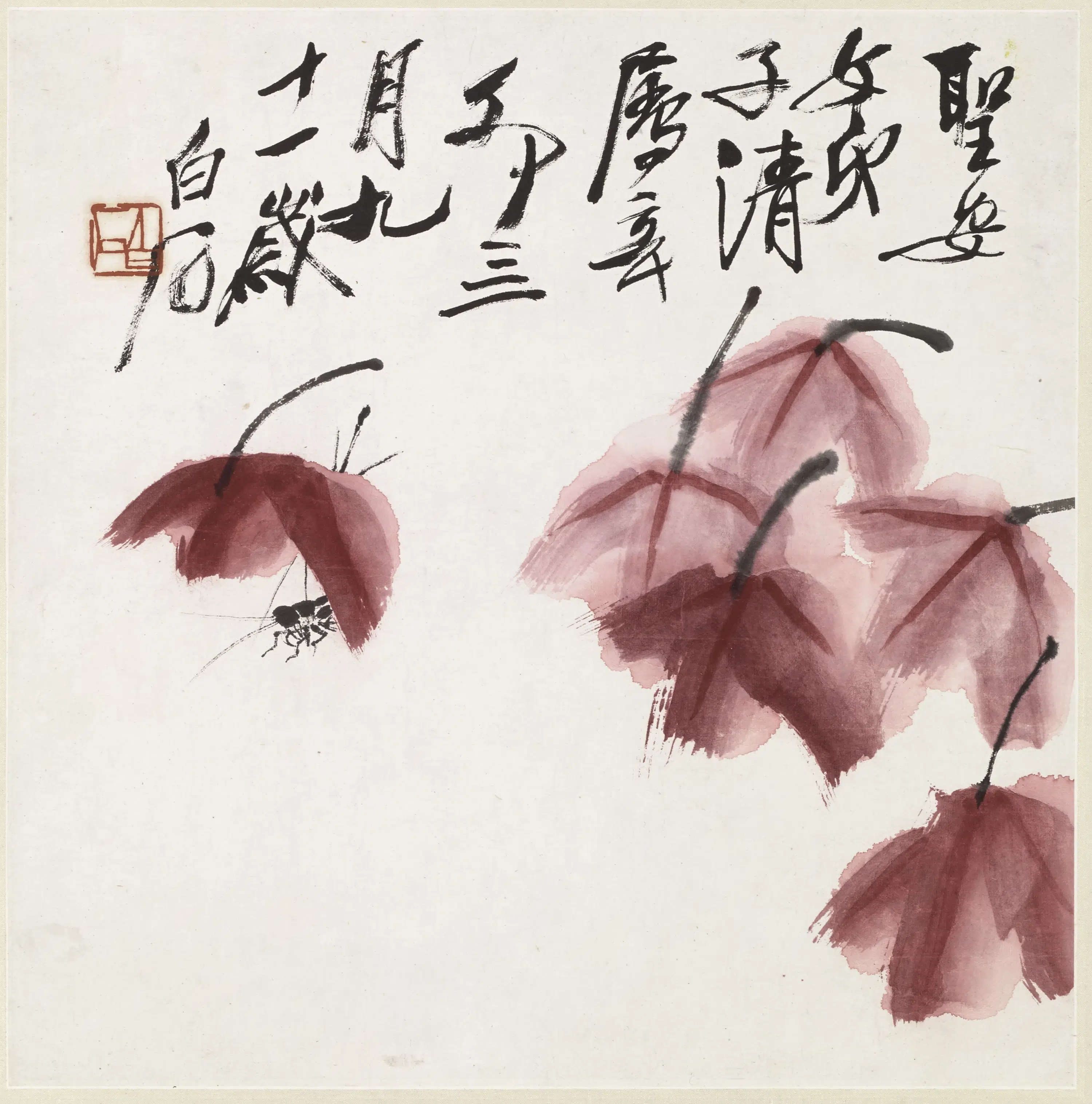 近现代【齐白石】《枫叶图轴》