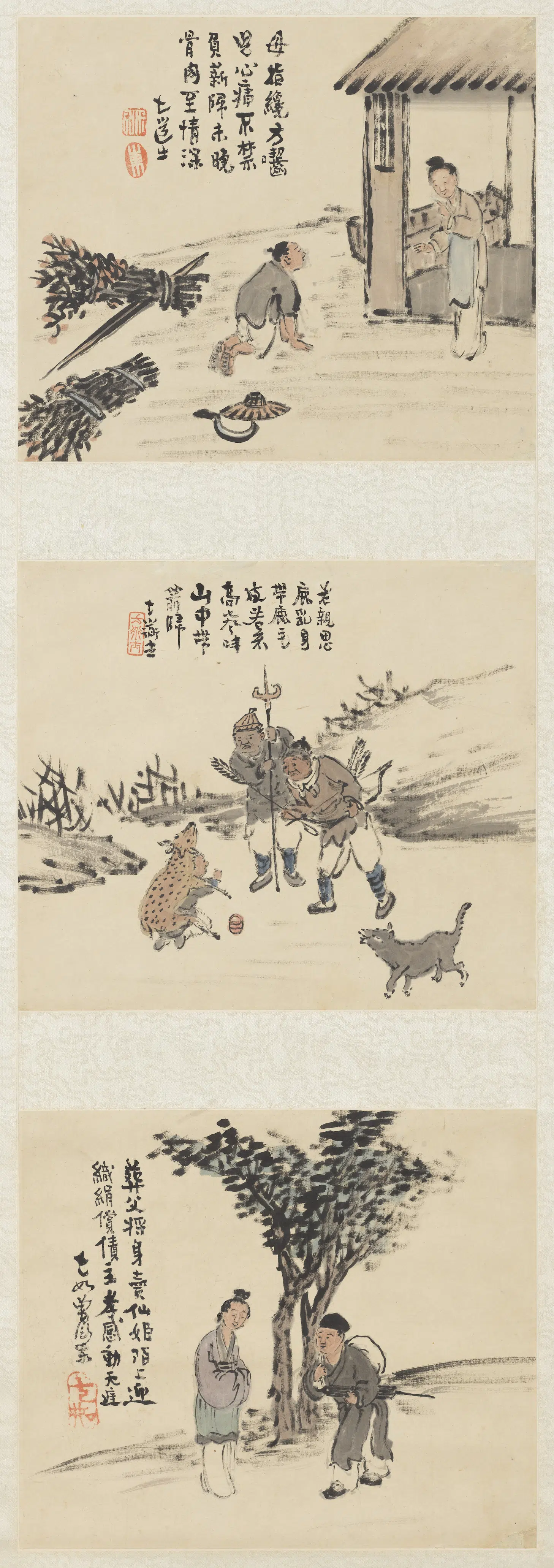 清代【曾衍东】《二十四孝八屏轴》 第6张