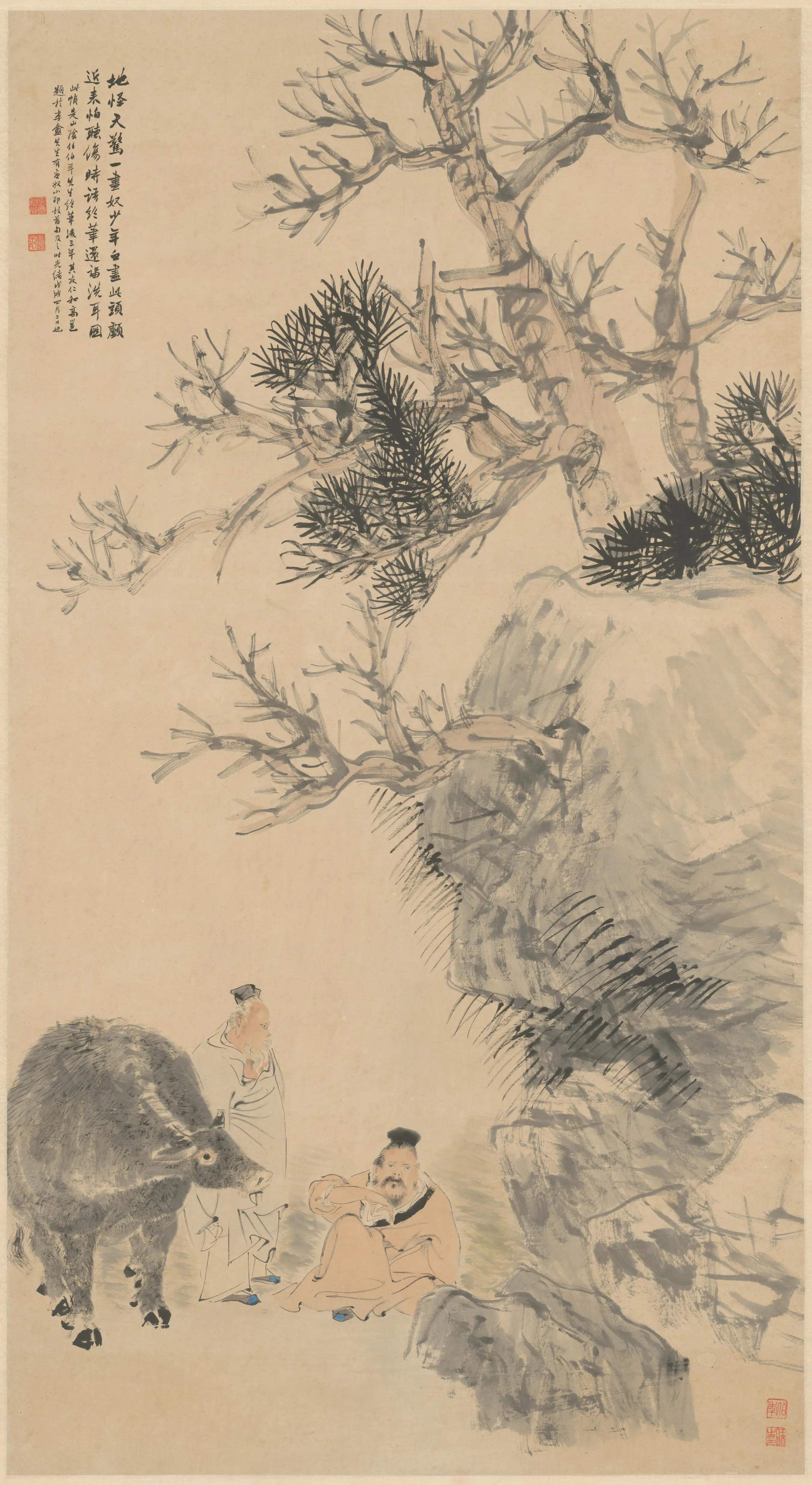 清代【任颐】《洗耳画轴》