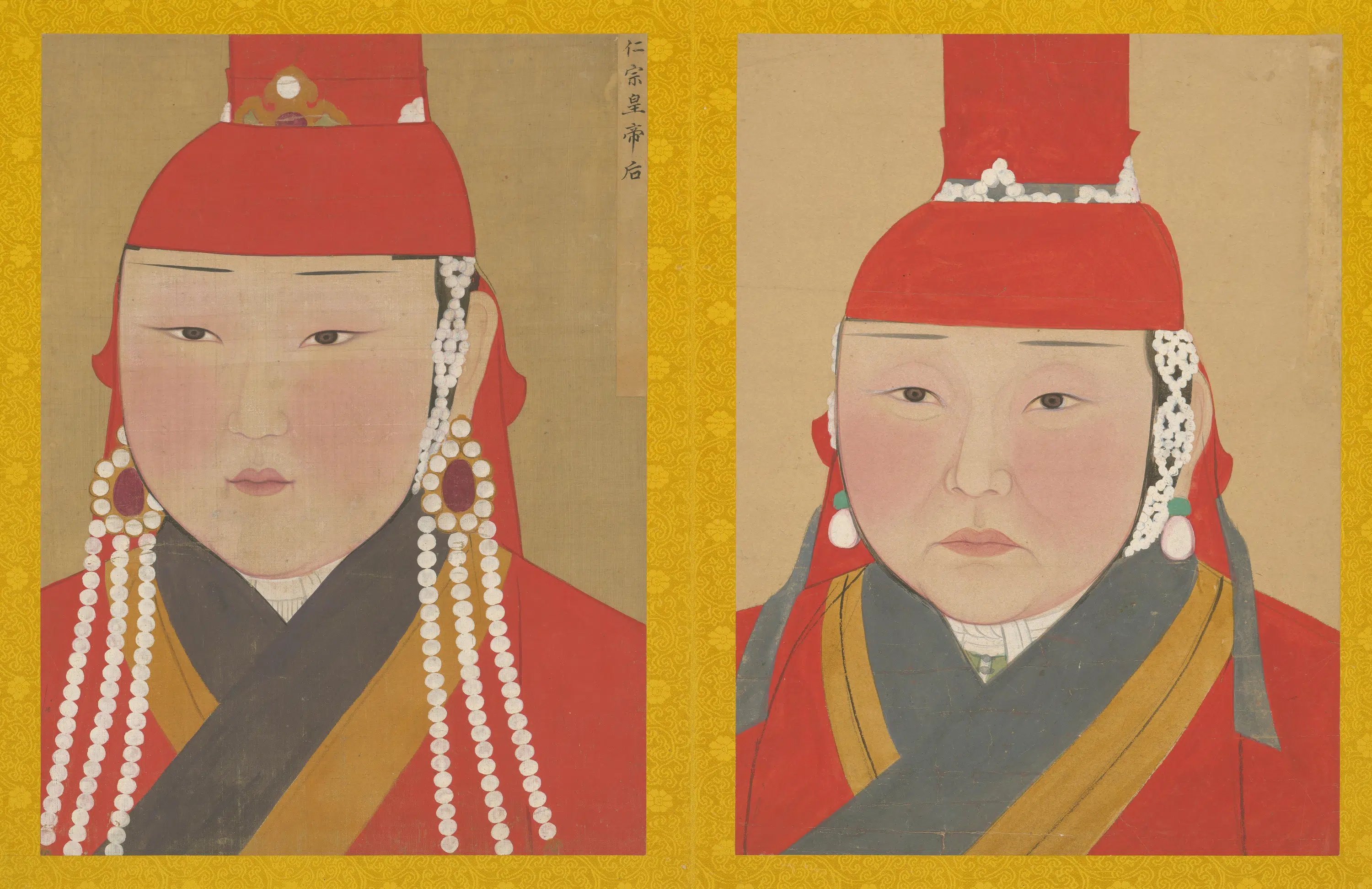 元朝【元人】《画元后妃太子像册》