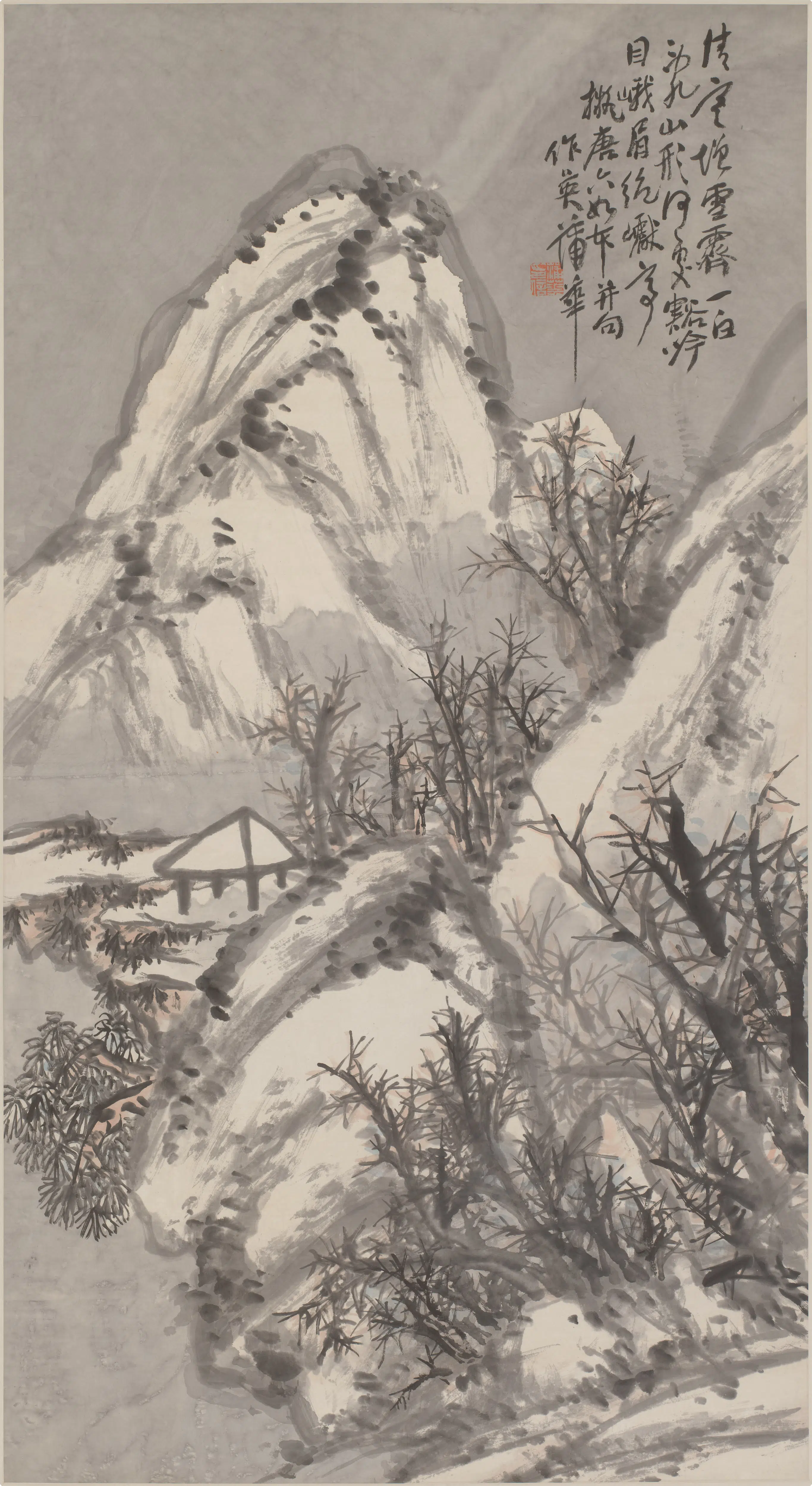 清代【蒲华】《峨眉雪霁图轴》