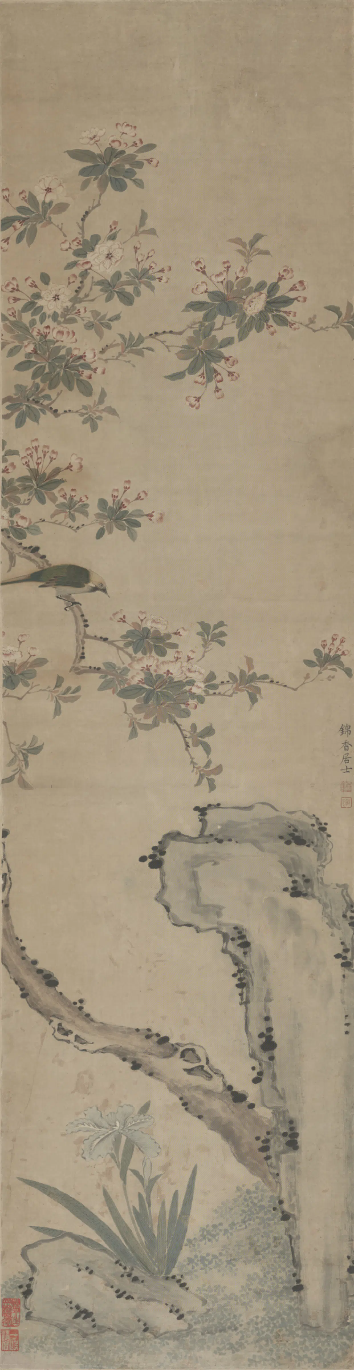 清代【廖云锦】《花鸟屏》