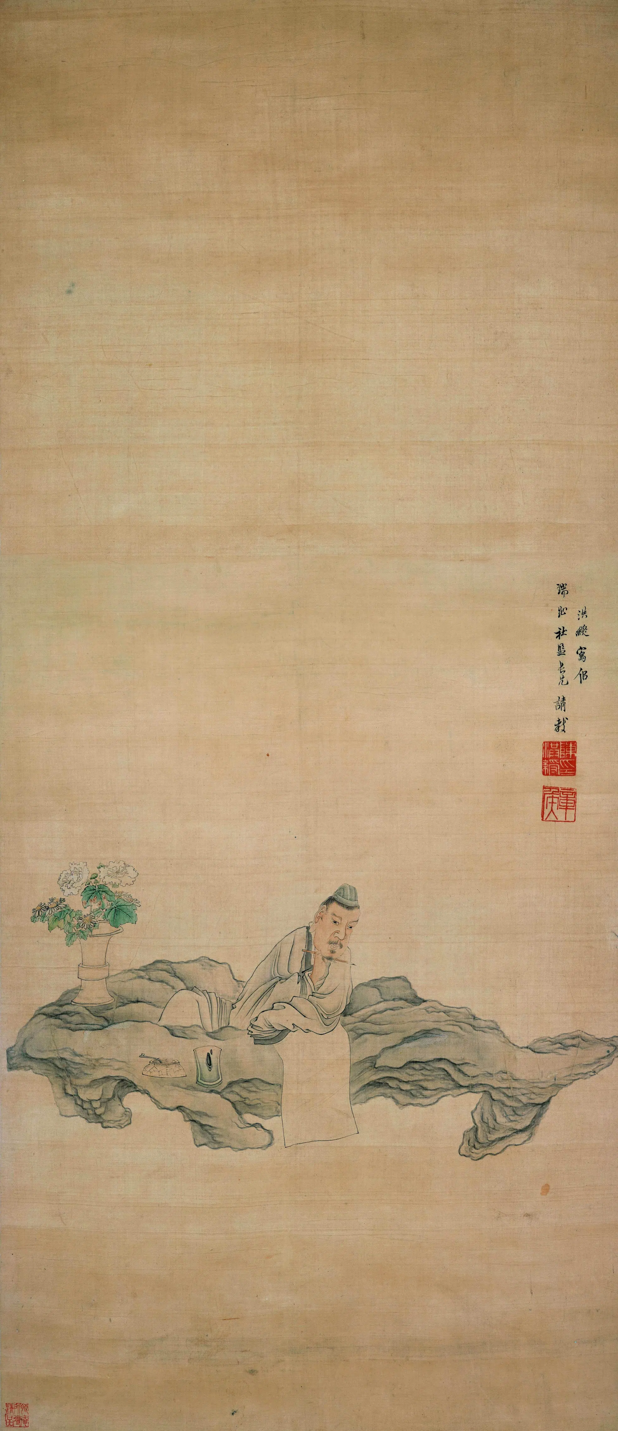 明朝【陈洪绶】《高士图轴》