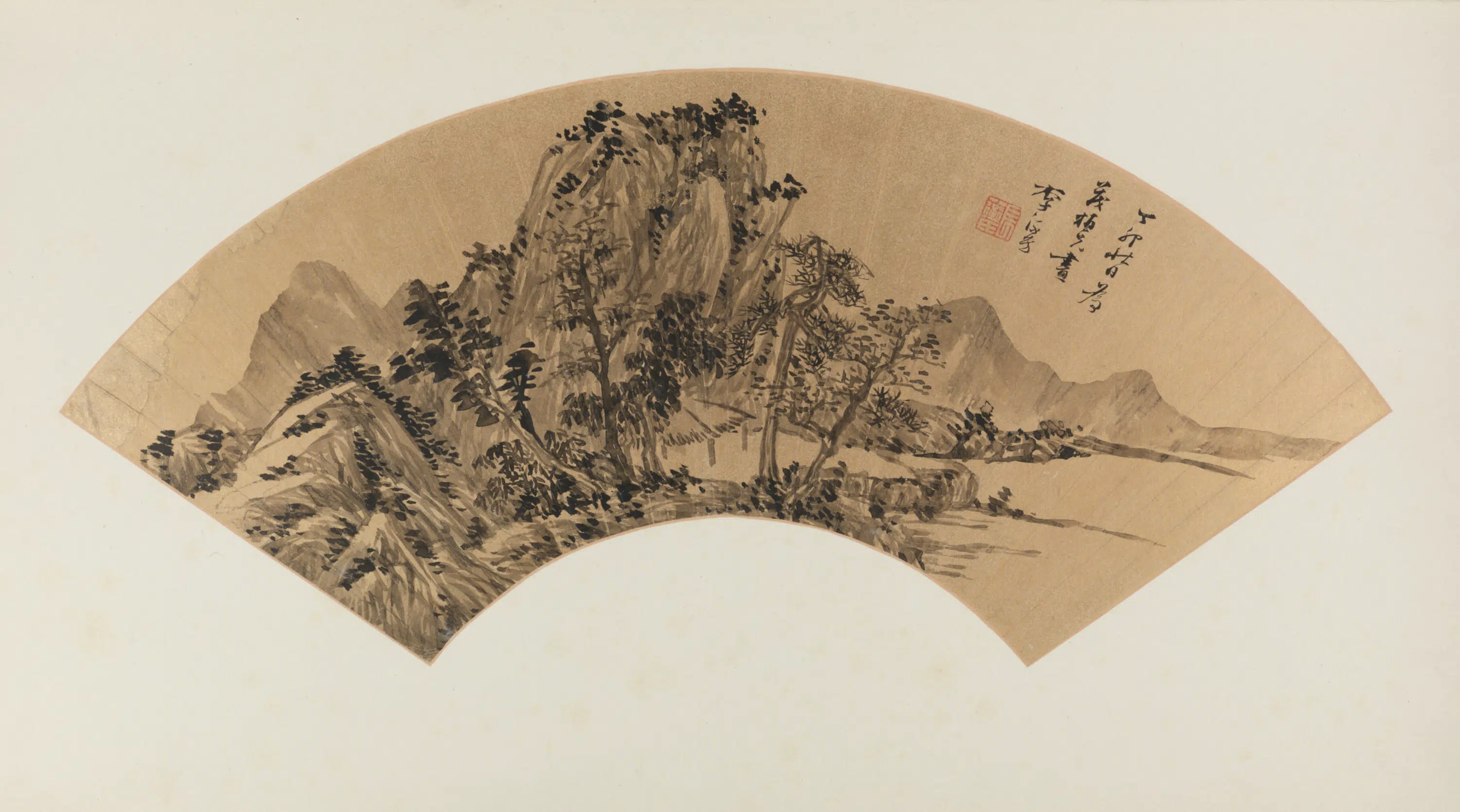 明朝【李流芳】《山水扇》