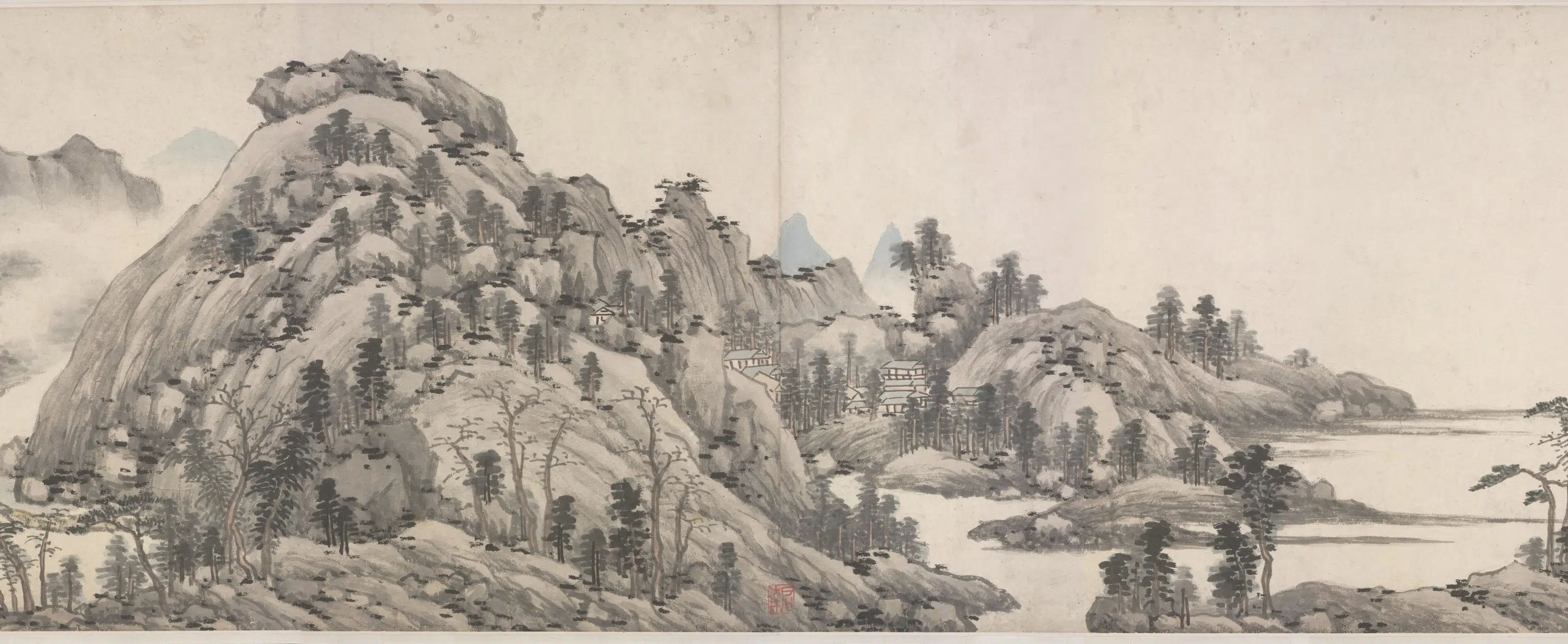 明代【沈周】《仿黄公望富春山居图卷》 第13张 明代【沈周】《仿黄公望富春山居图卷》 第13张
