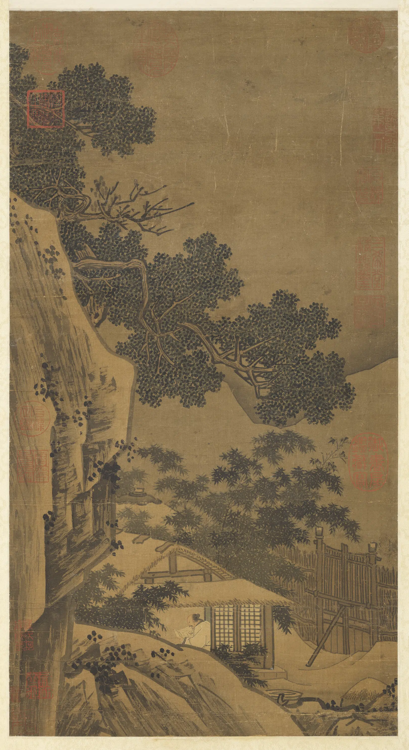 宋代《宋人晴牕展卷图轴》