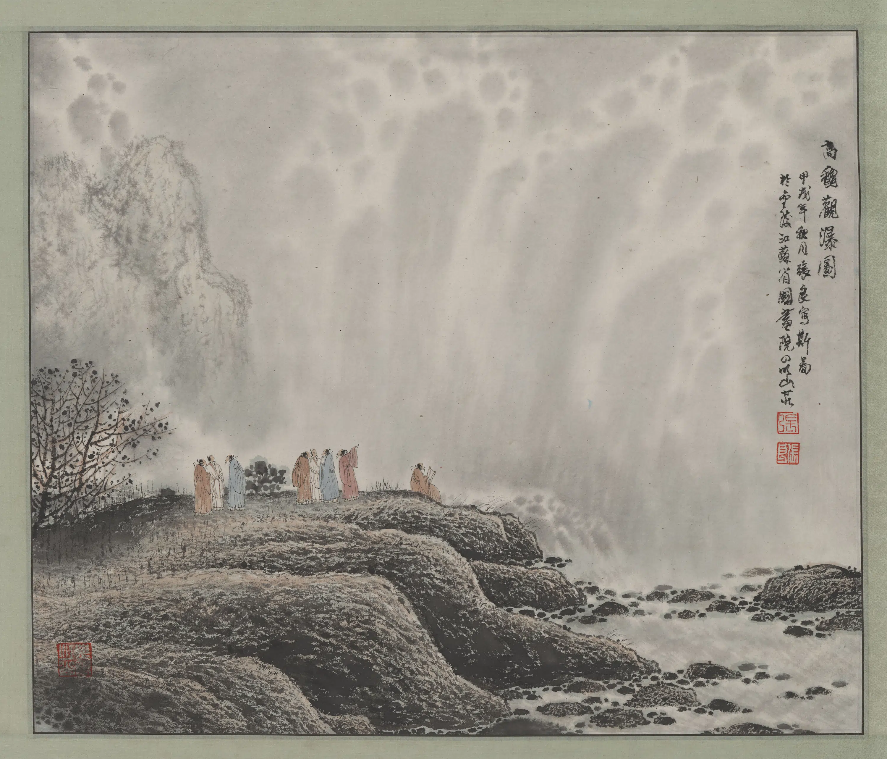 近现代【张良】《山水图轴》