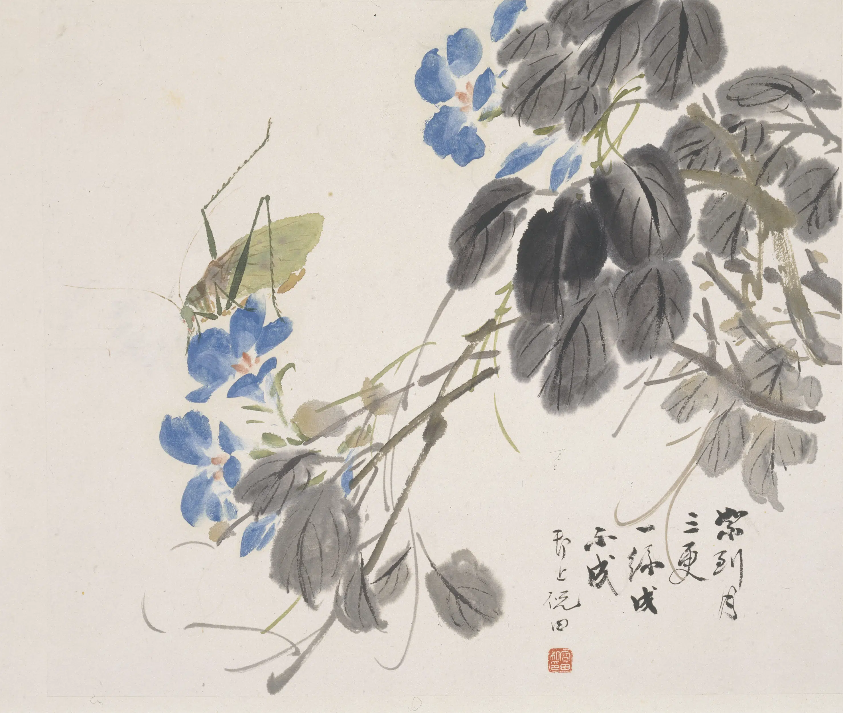 清代【倪田】《花卉草虫册（12开）》