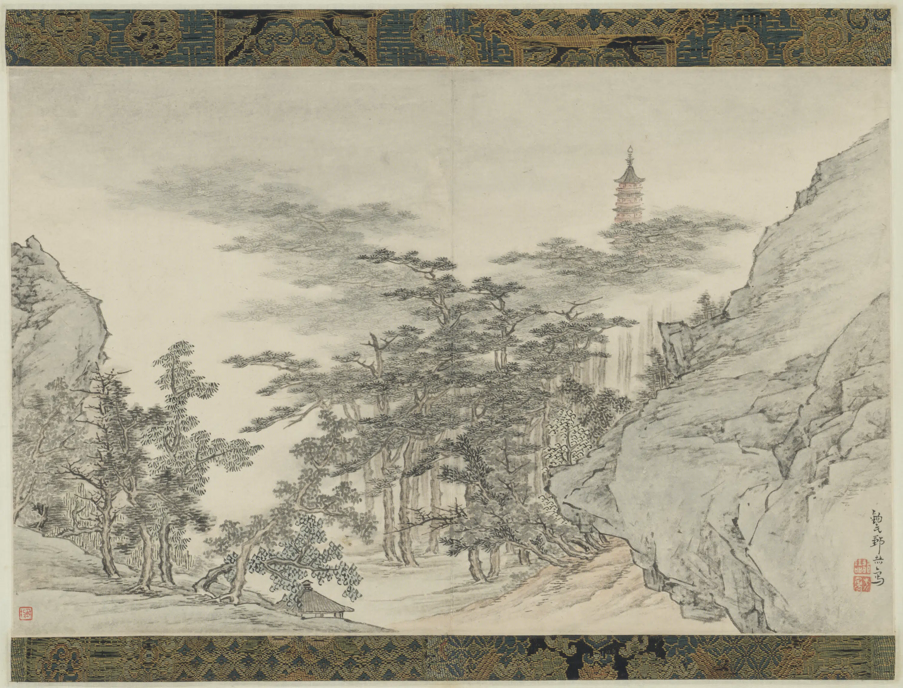 清代【邹喆】《山水册装轴》