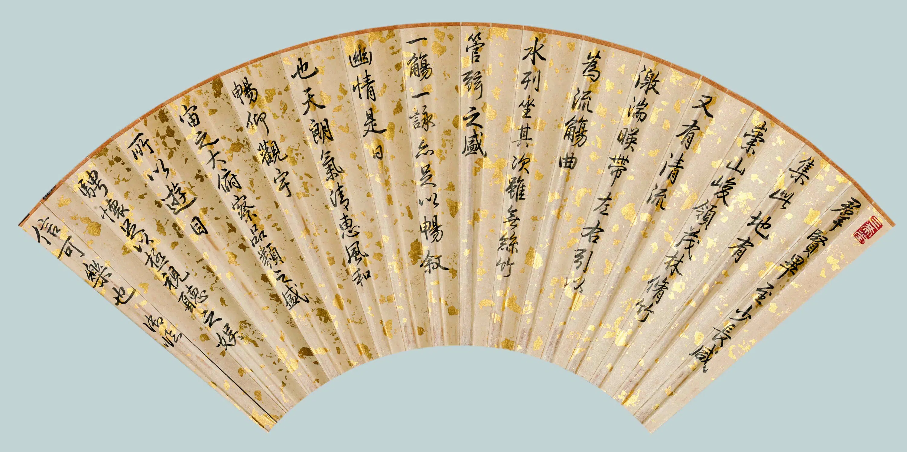 明朝【仇英】《游春图折扇》