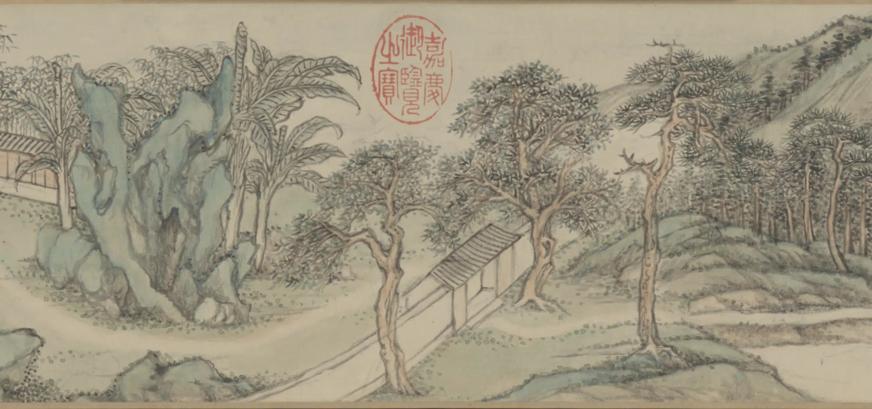 清代【张宗苍】《画弘历蕉石鸣琴诗意卷》 第2张