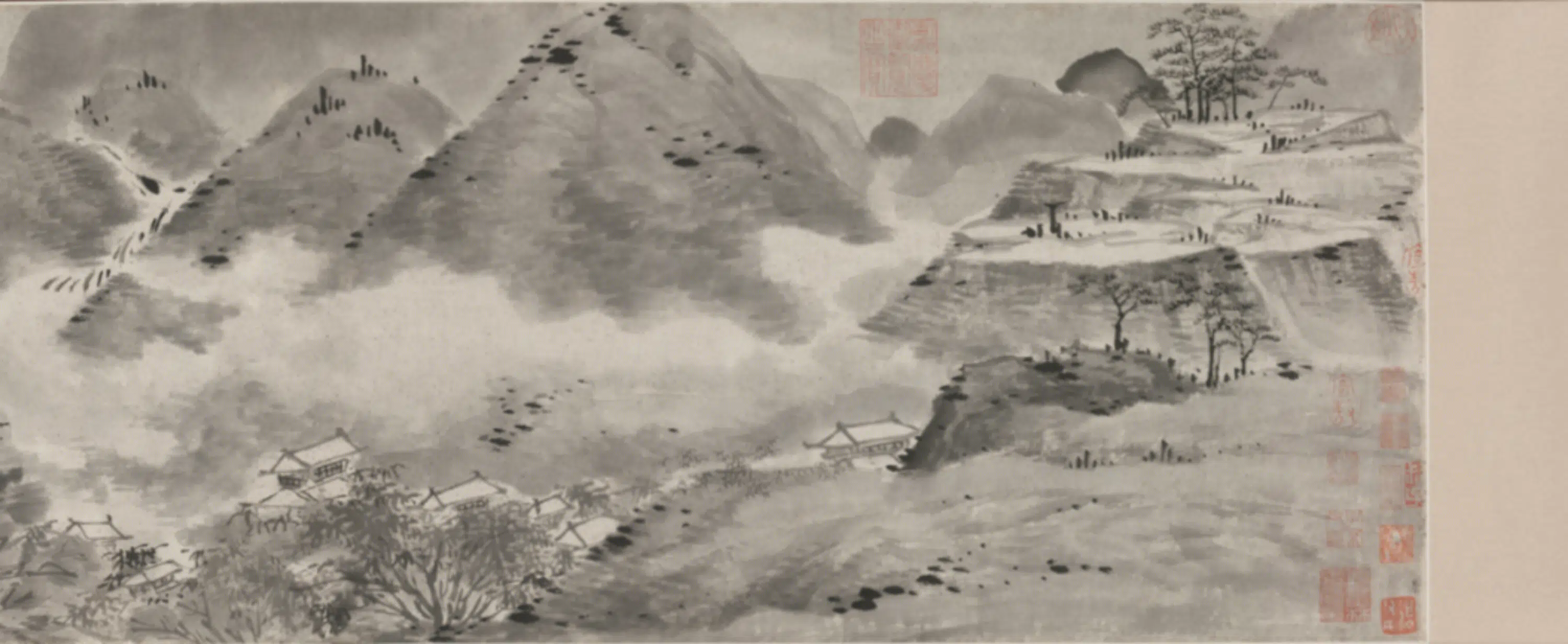 明朝【陈淳(道复)】《仿米山水图卷》 第8张 明朝【陈淳(道复)】《仿米山水图卷》 第8张