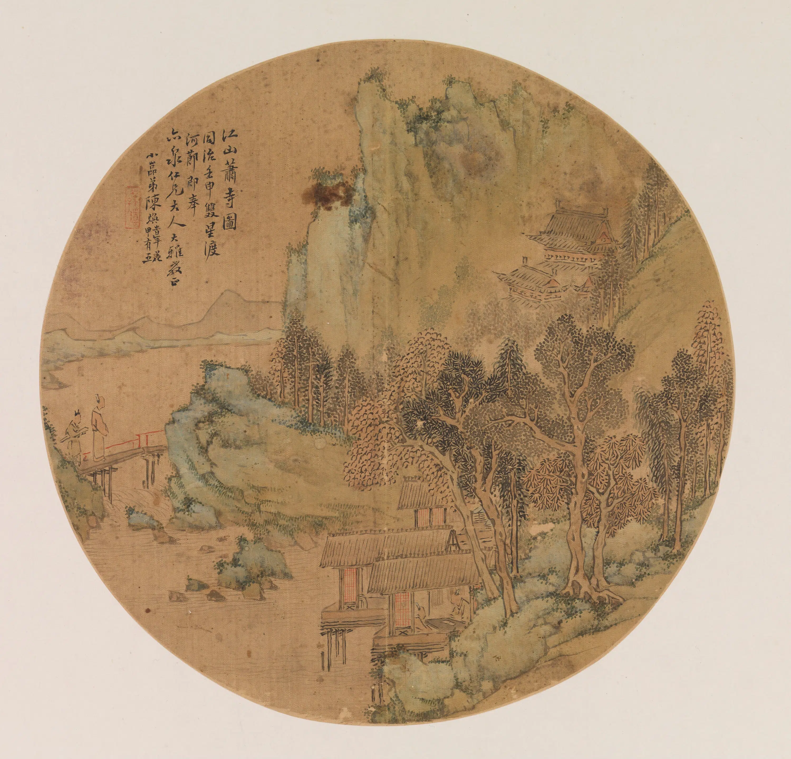 清代【陈澐】《江山萧寺图》