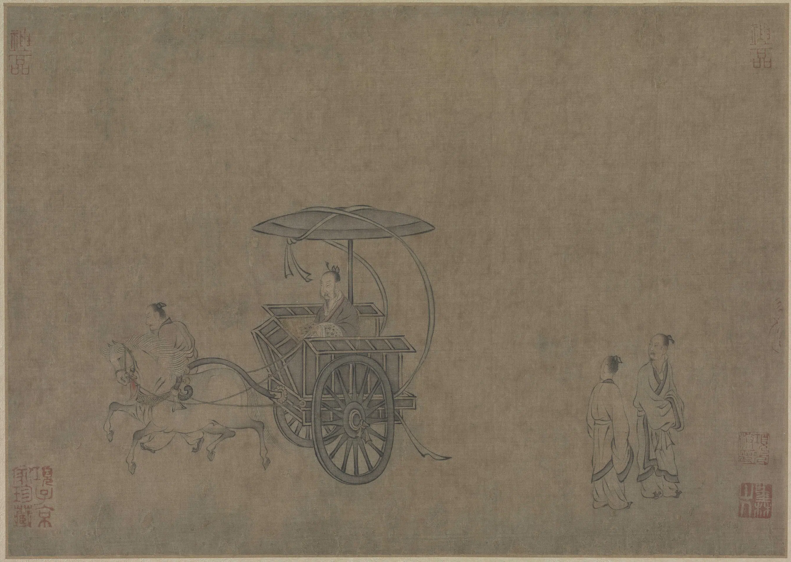 宋代【马和之】《画赵构书唐风册(12开)》 第5张 宋代【马和之】《画赵构书唐风册(12开)》 第5张
