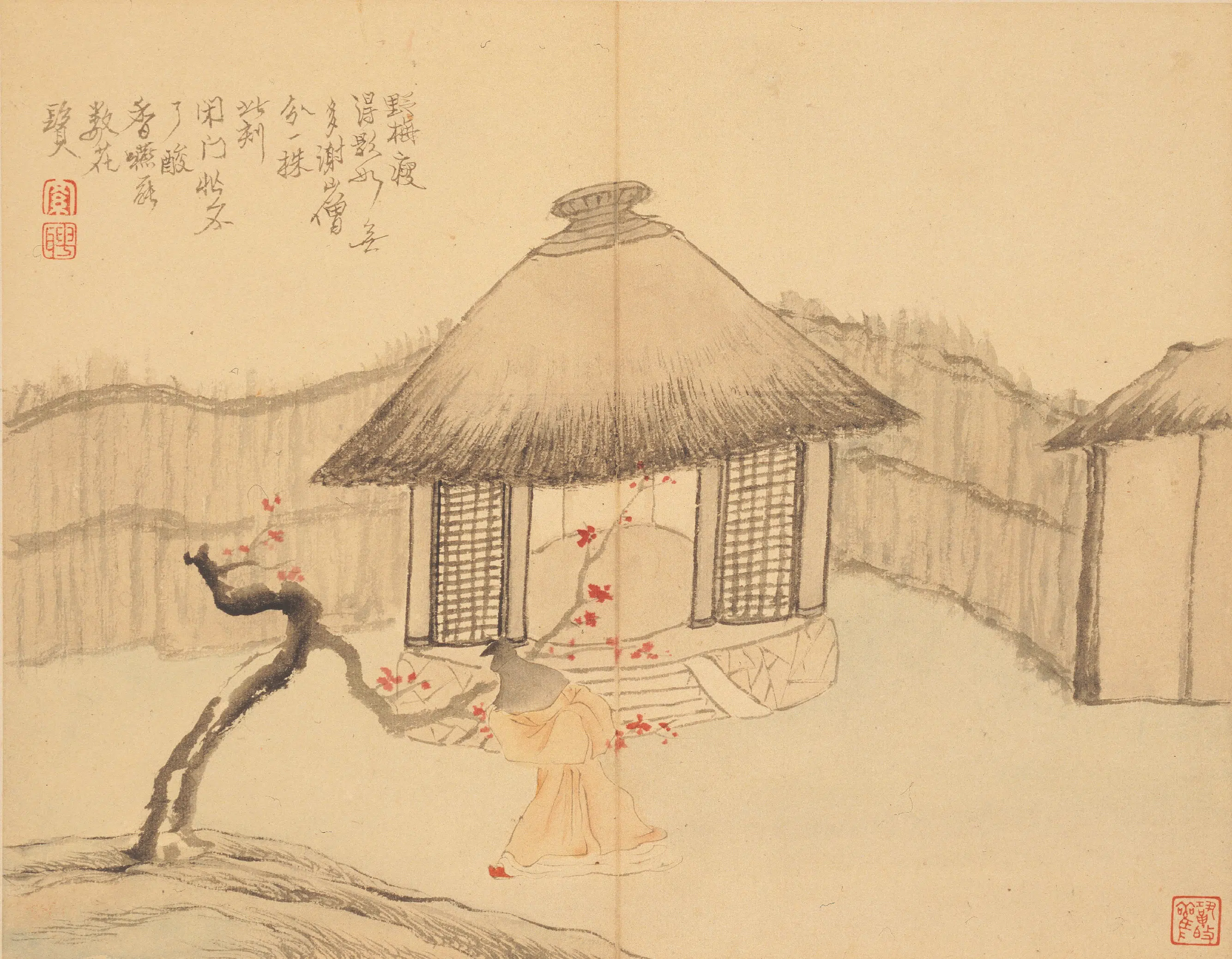 清代【罗聘】《山水花卉册》 第8张 清代【罗聘】《山水花卉册》 第8张